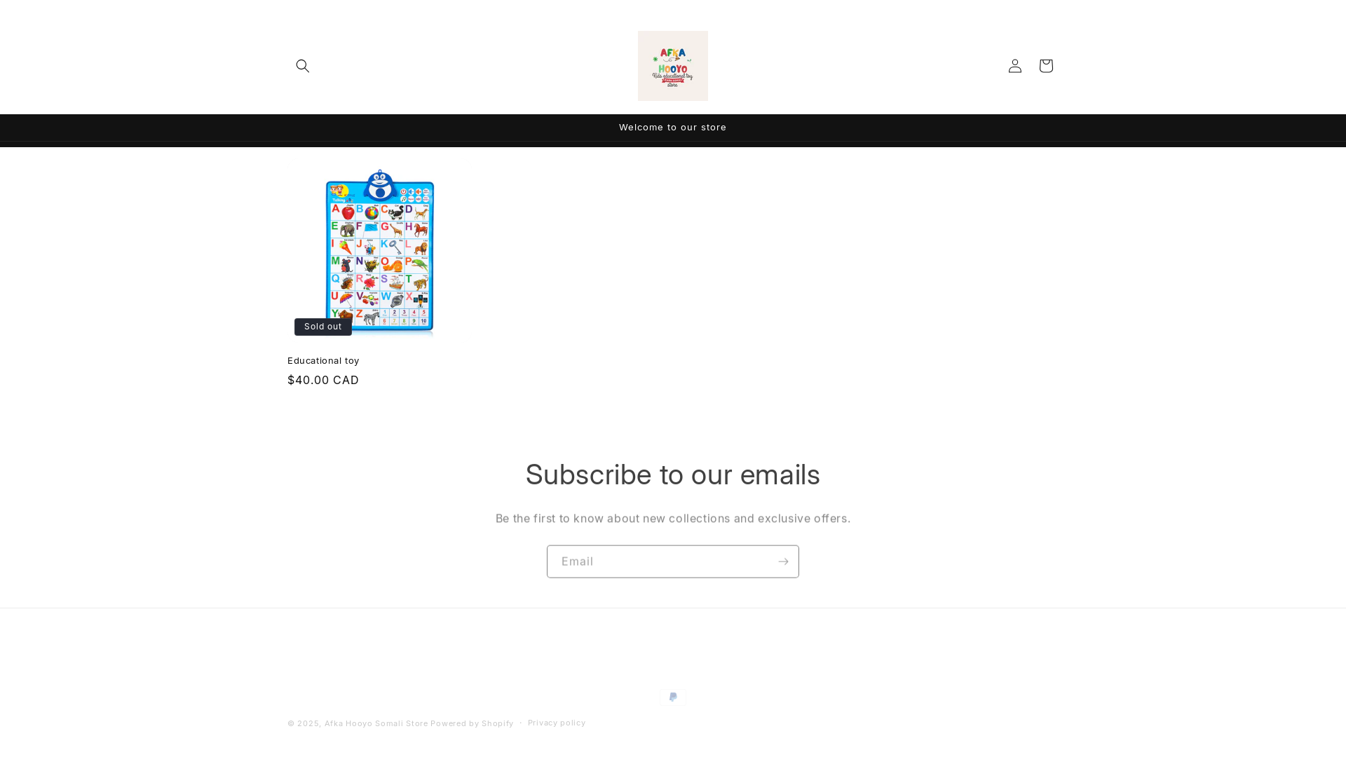 website screenshot of https://afkahooyosomalistore.com/
