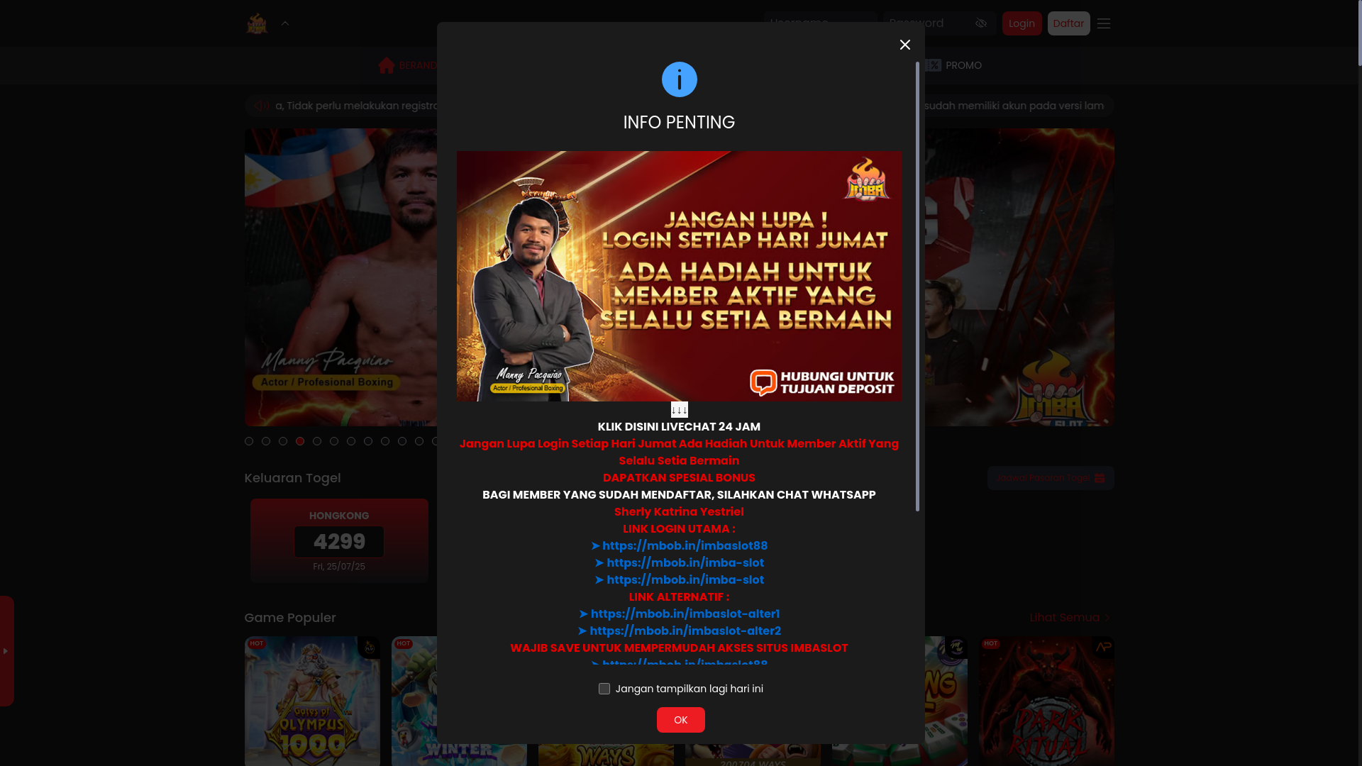 website screenshot of https://imbaslot-jangkar.com/