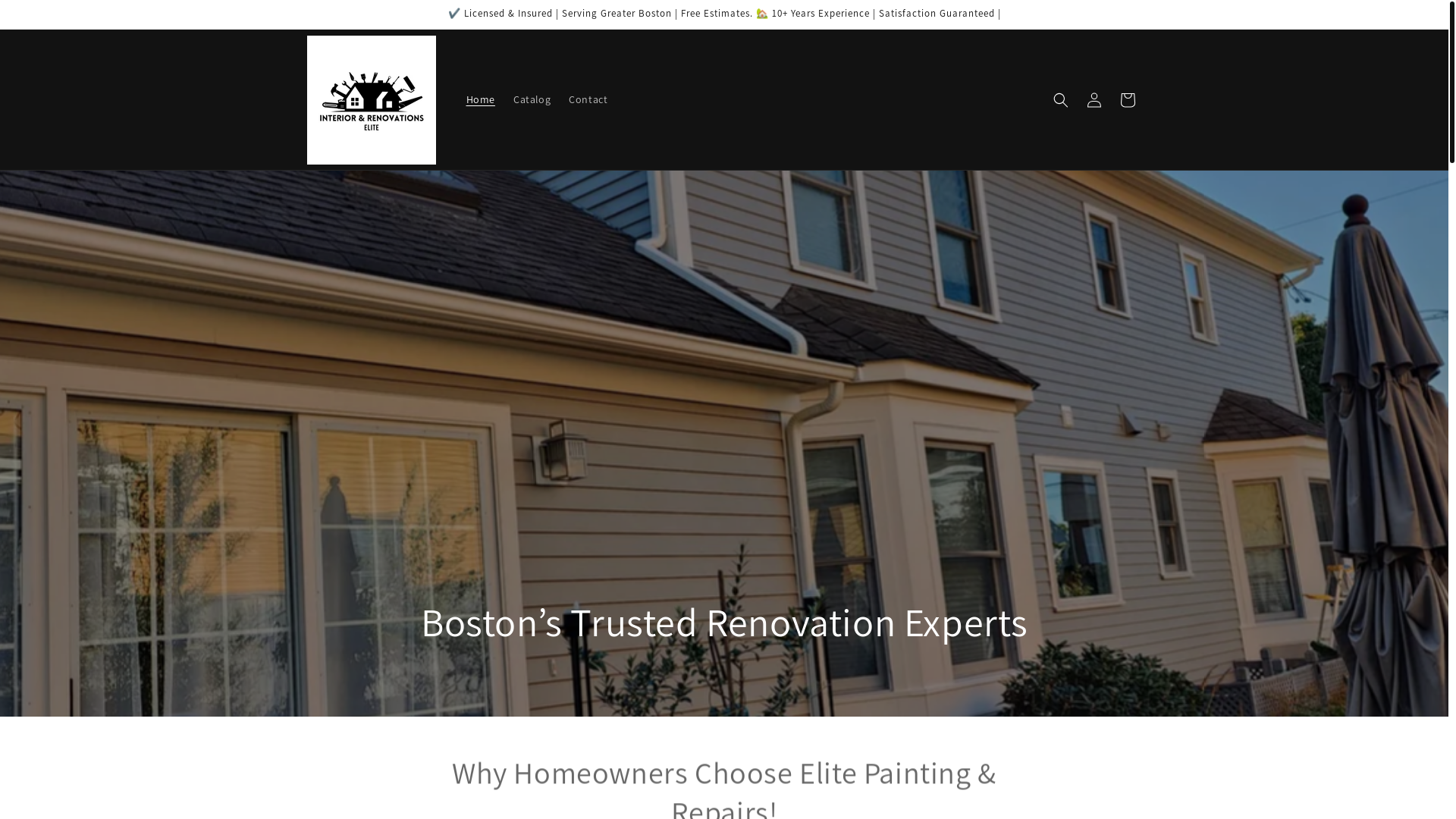website screenshot of https://elitepaintandrepairs.com/