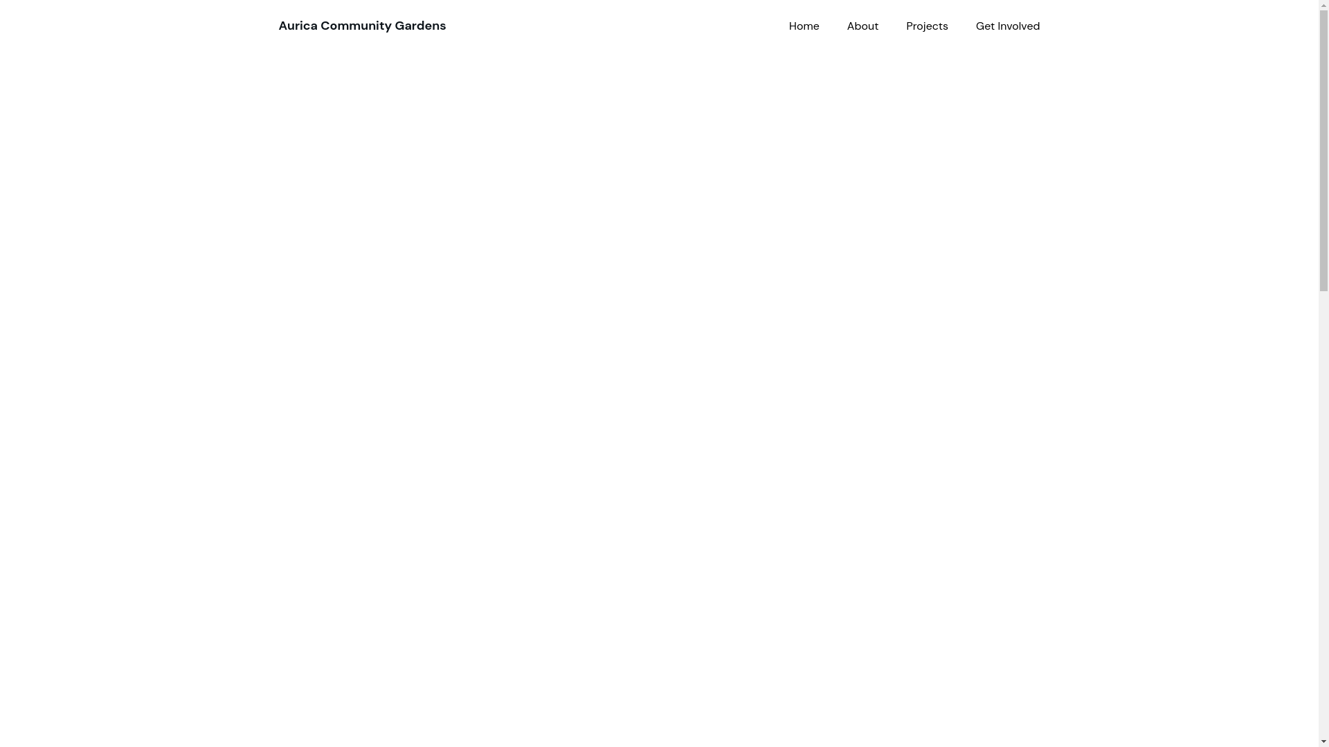website screenshot of https://auricacommunitygardens.org/
