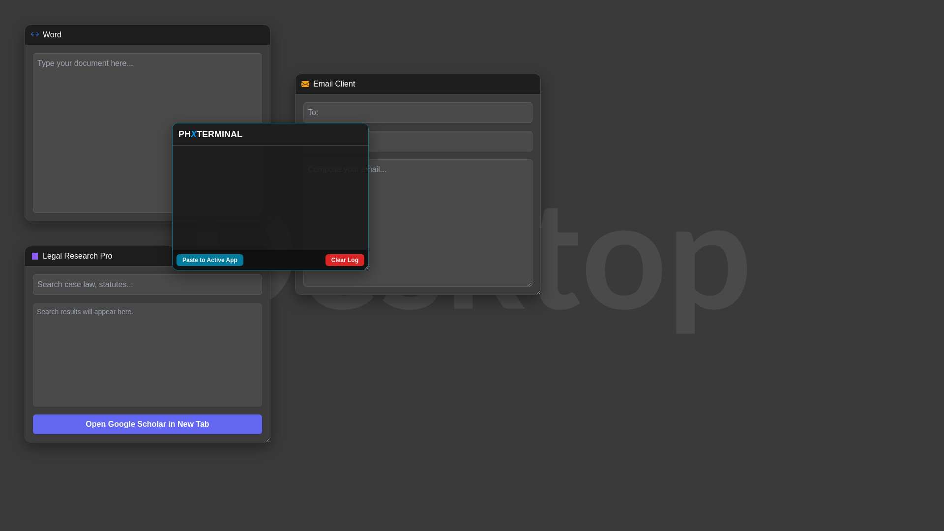 website screenshot of https://phxterminal.org/