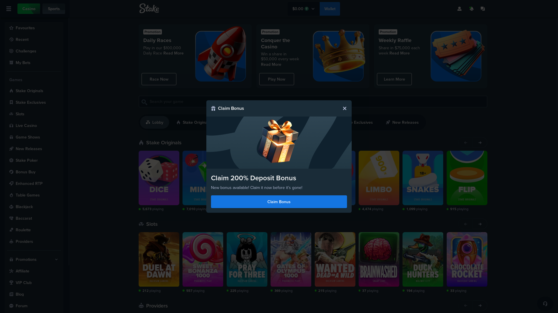 website screenshot of https://stake1212.com/