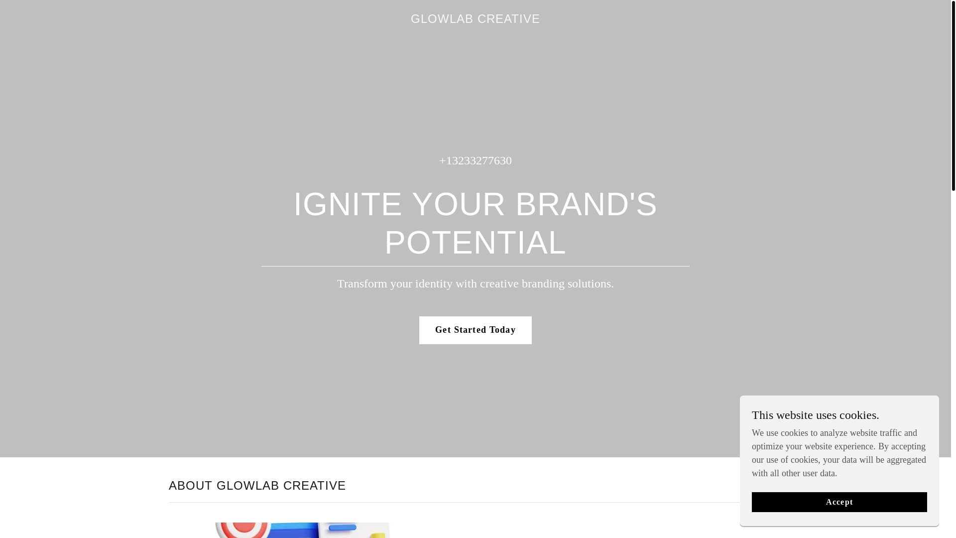 website screenshot of https://glowlabcreative.com/