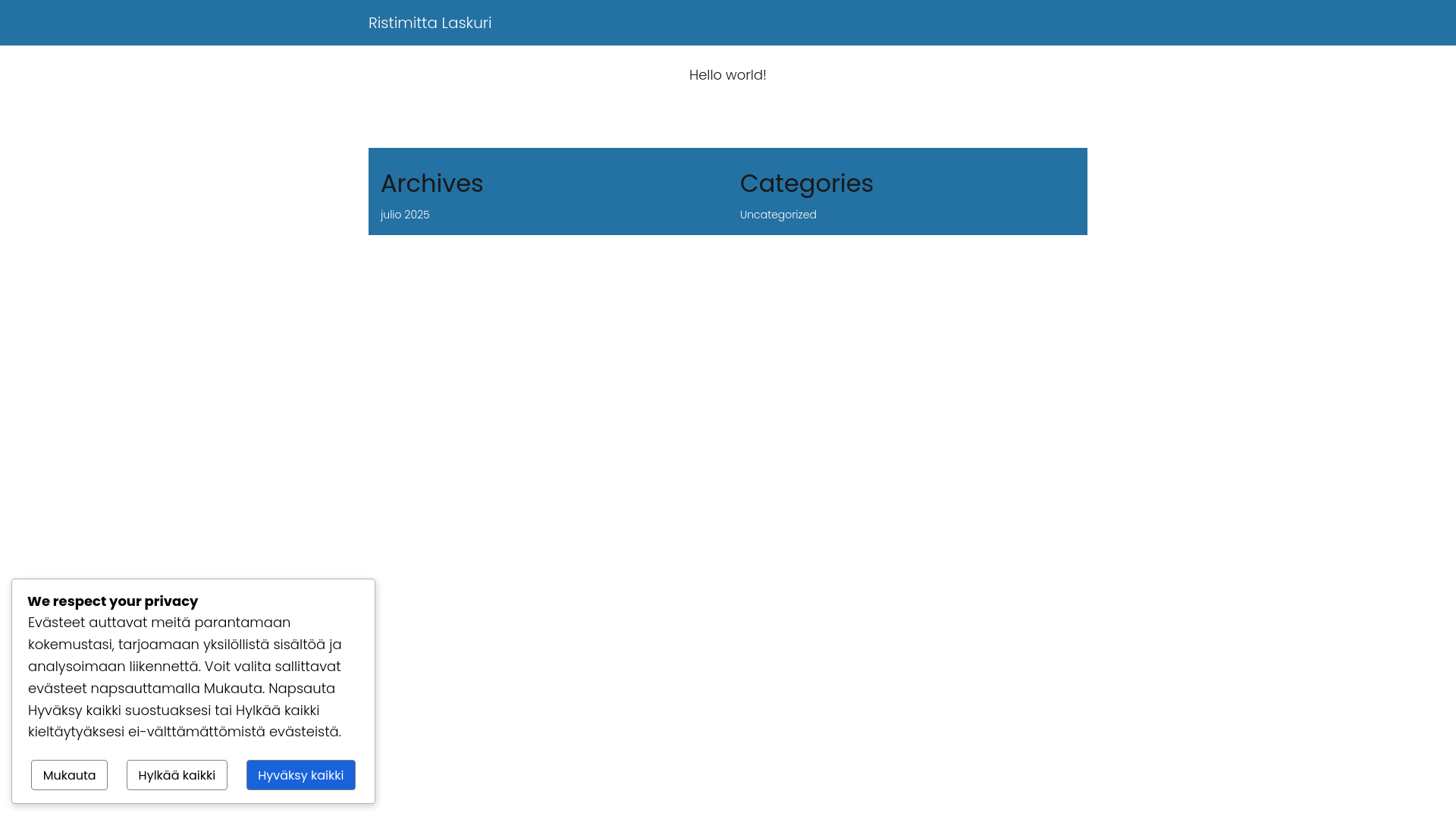 website screenshot of https://ristimittalaskuri.fi/
