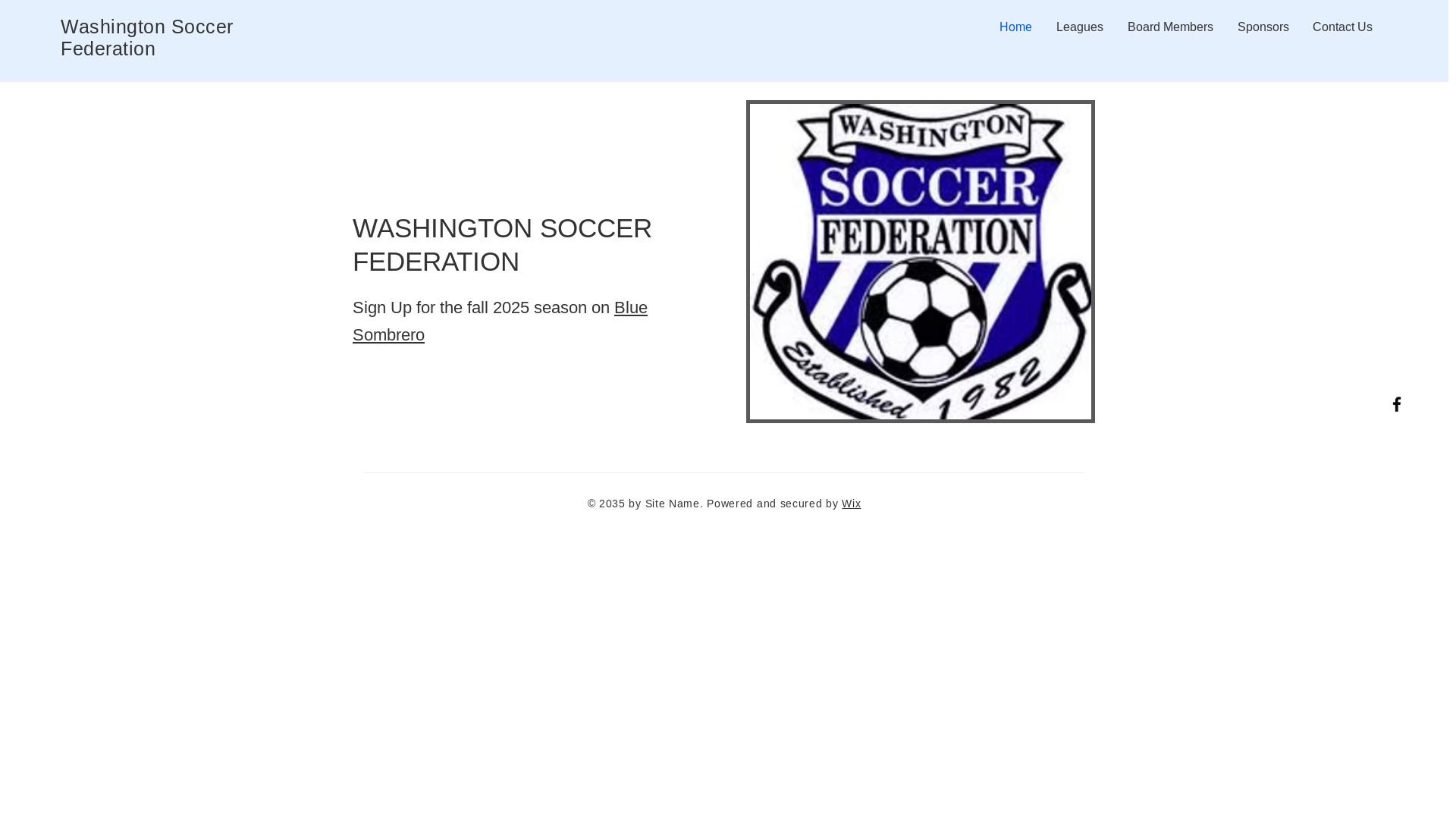 website screenshot of https://washingtonsoccerfederation.org/
