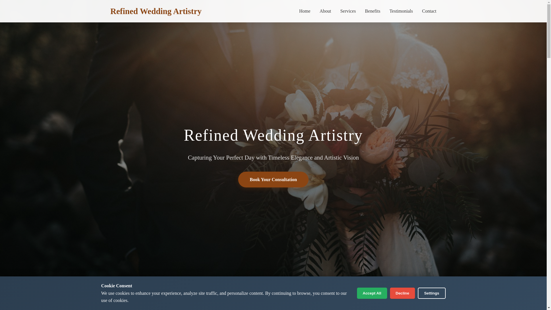 website screenshot of https://refinedweddingartistry.sbs/