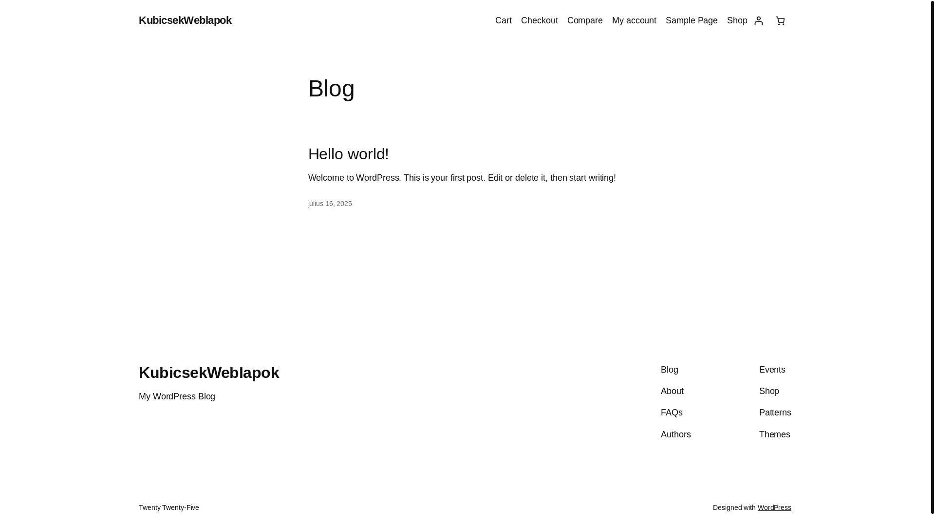 website screenshot of https://kubicsekweblapok.hu/