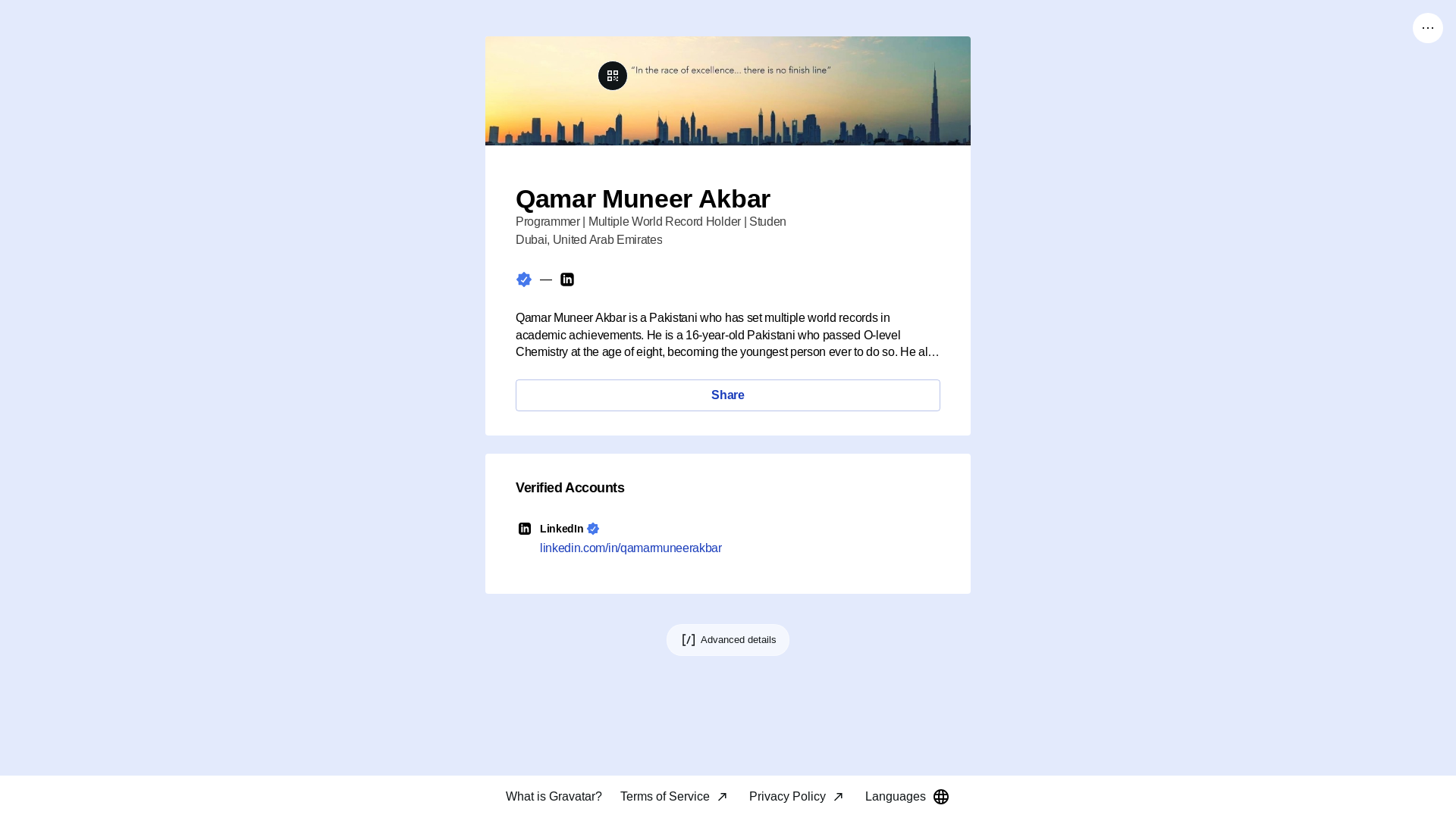 website screenshot of https://qamar.bio/