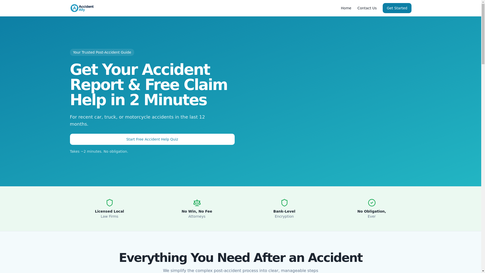 website screenshot of https://allyaccident.com/