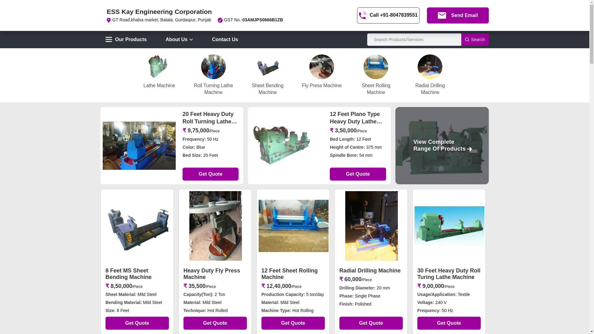 website screenshot of https://esskayengineering.in/