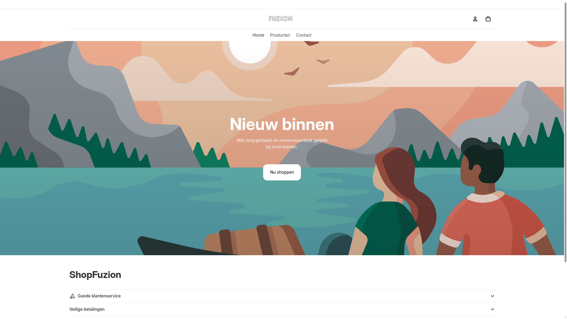 website screenshot of https://shopfuzion.nl/