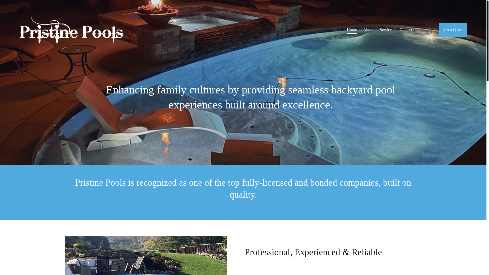 website screenshot of https://pristinepoolsrenovationsinc.com/