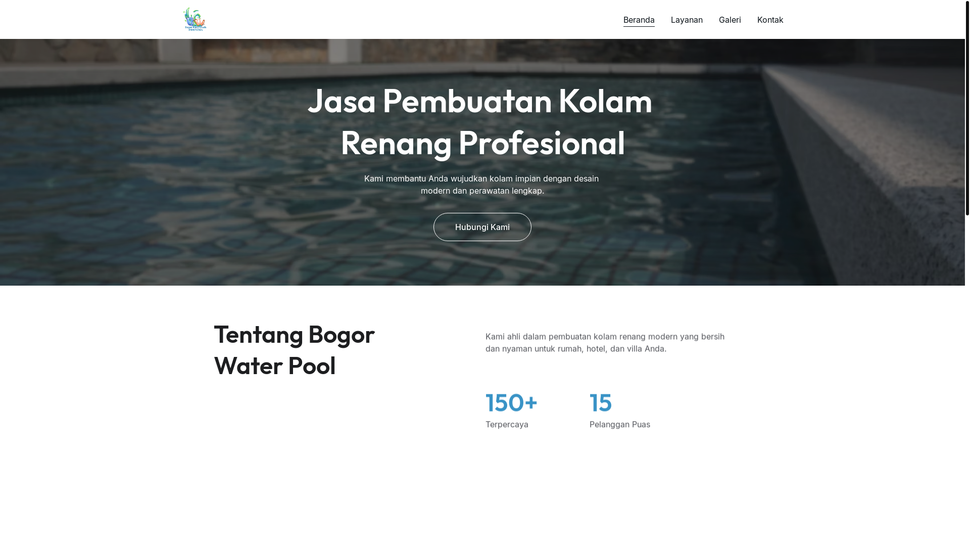 website screenshot of https://bogorwaterpool.id/