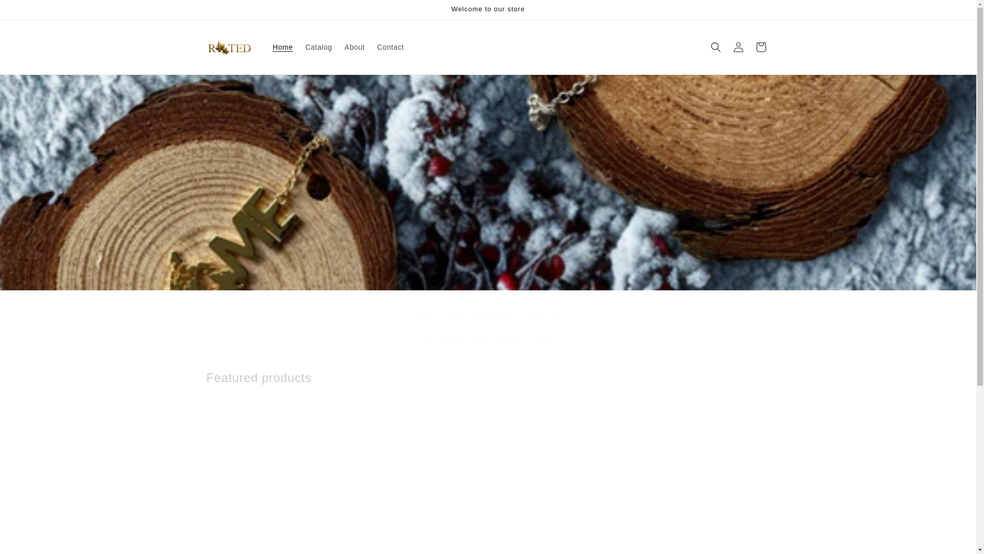 website screenshot of https://rootedjewellery.com/