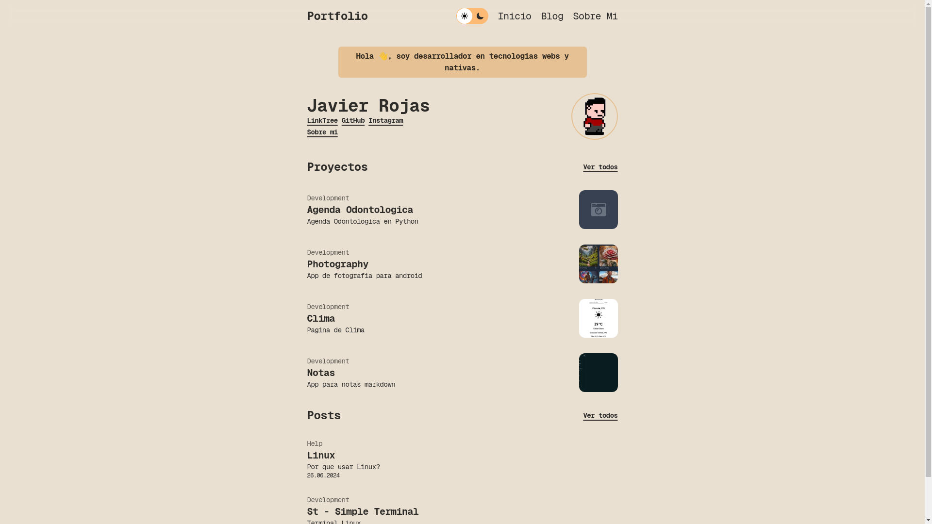 website screenshot of https://javier-epifanio.pages.dev/
