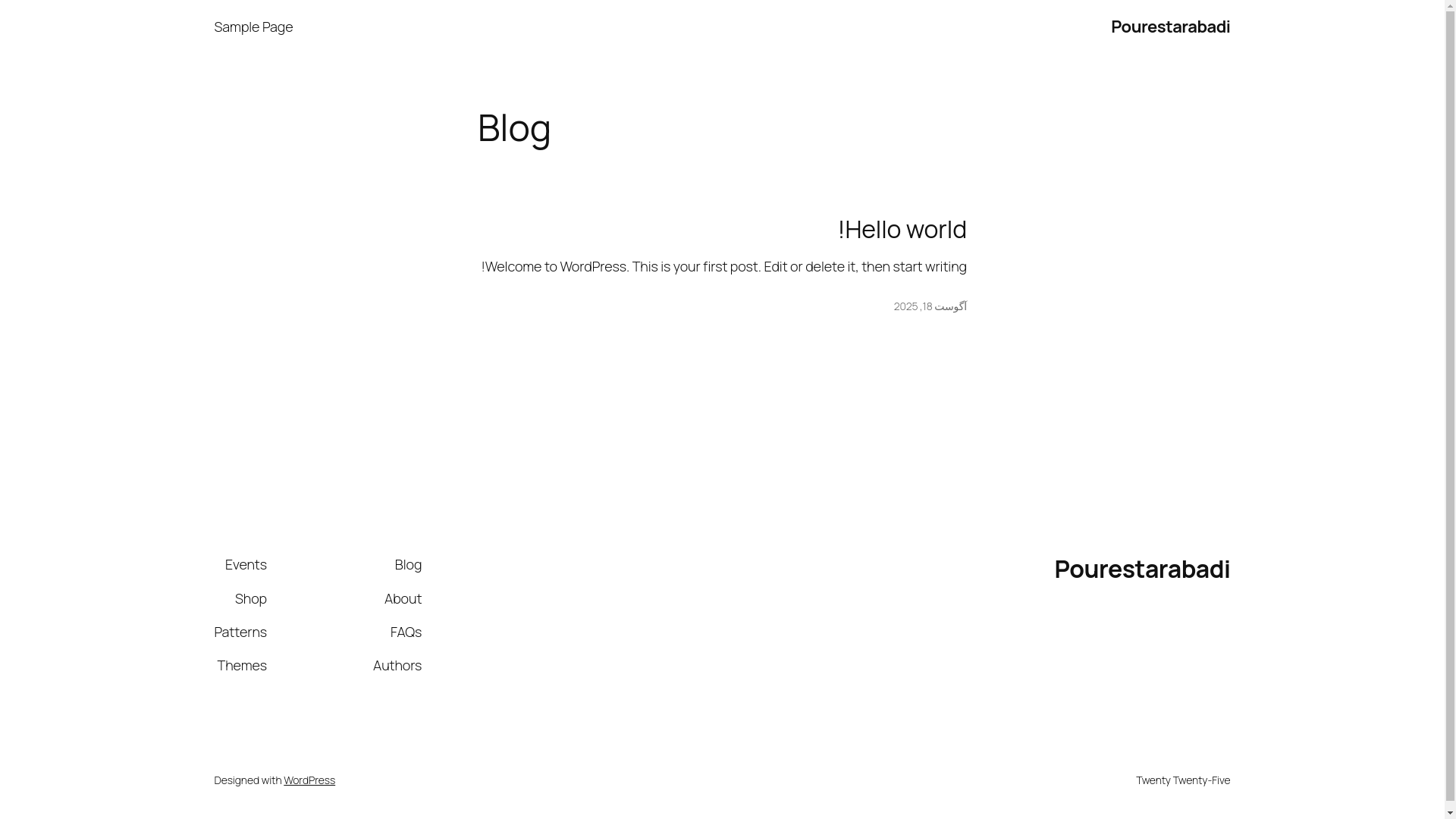 website screenshot of https://pourestarabadi.ir/