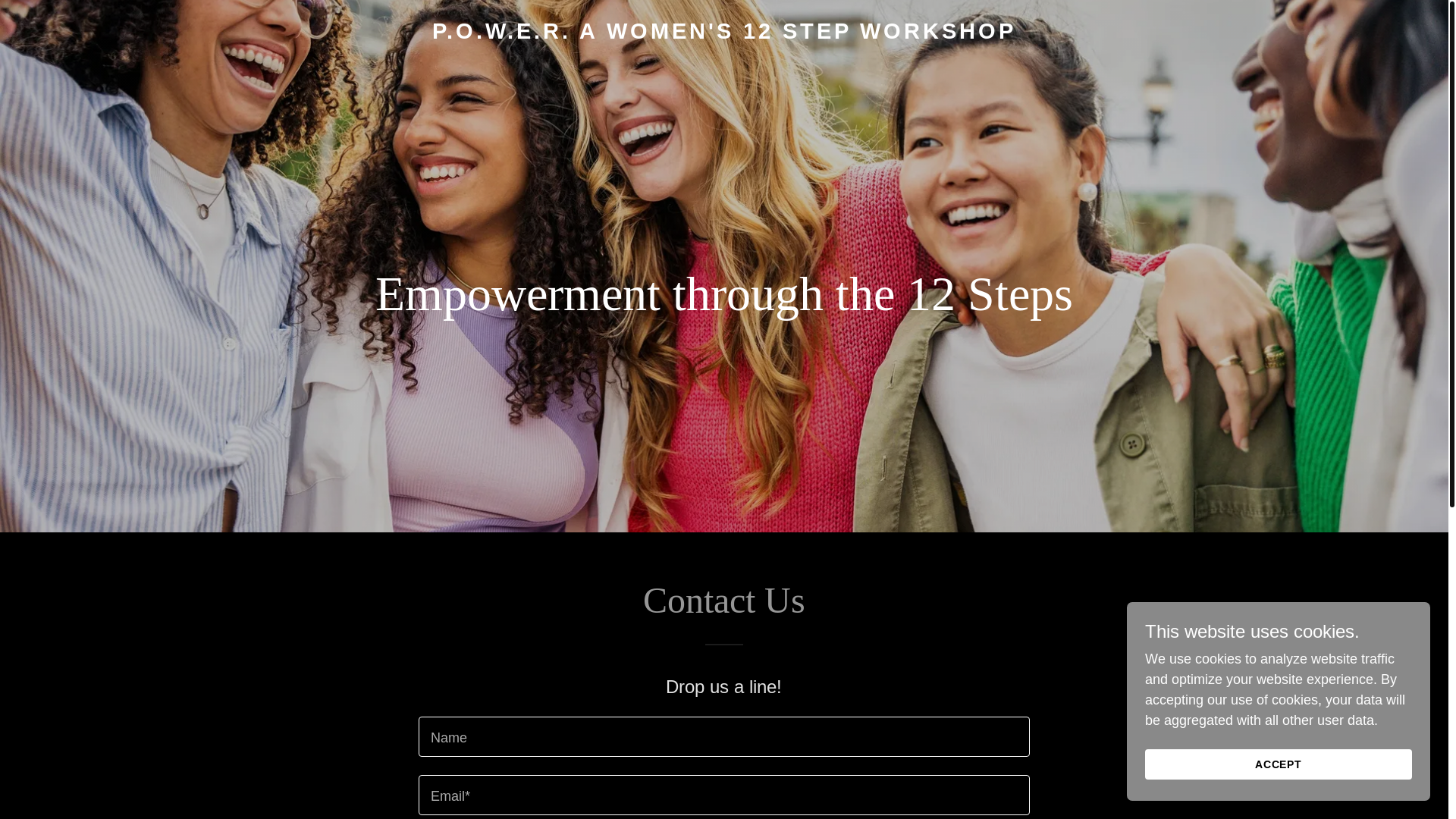 website screenshot of https://power-womens12stepworkshop.com/