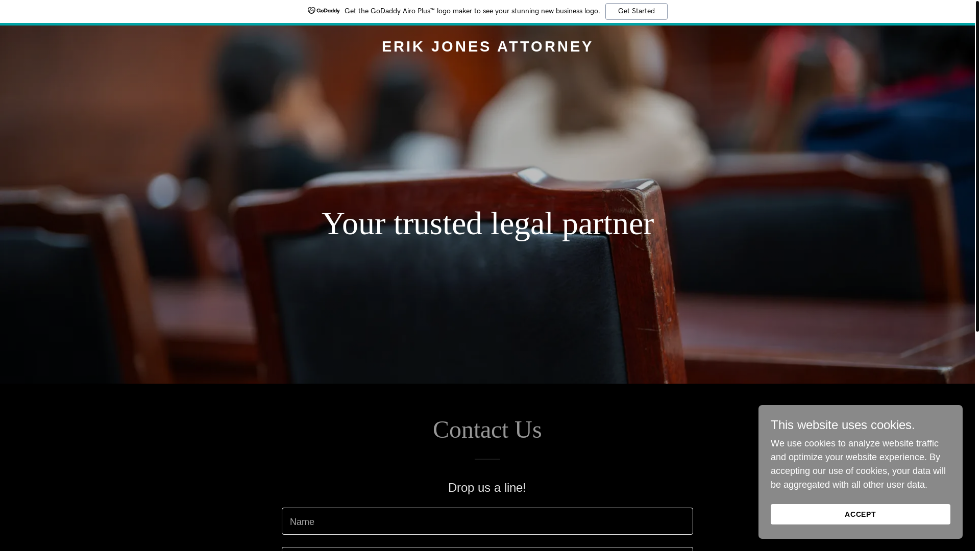website screenshot of https://attornyerikjones.com/