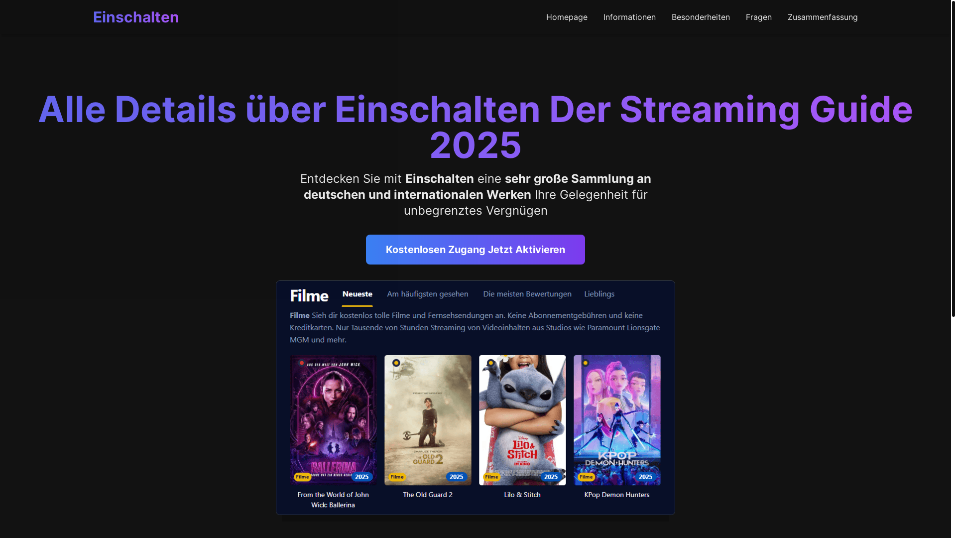website screenshot of https://einschalten-wcp6.pages.dev/