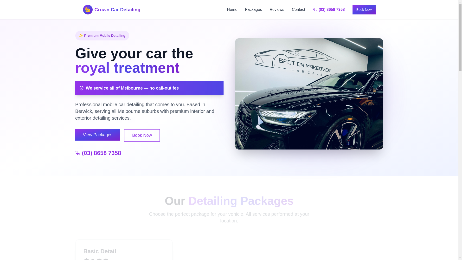 website screenshot of https://crowndetailing.store/