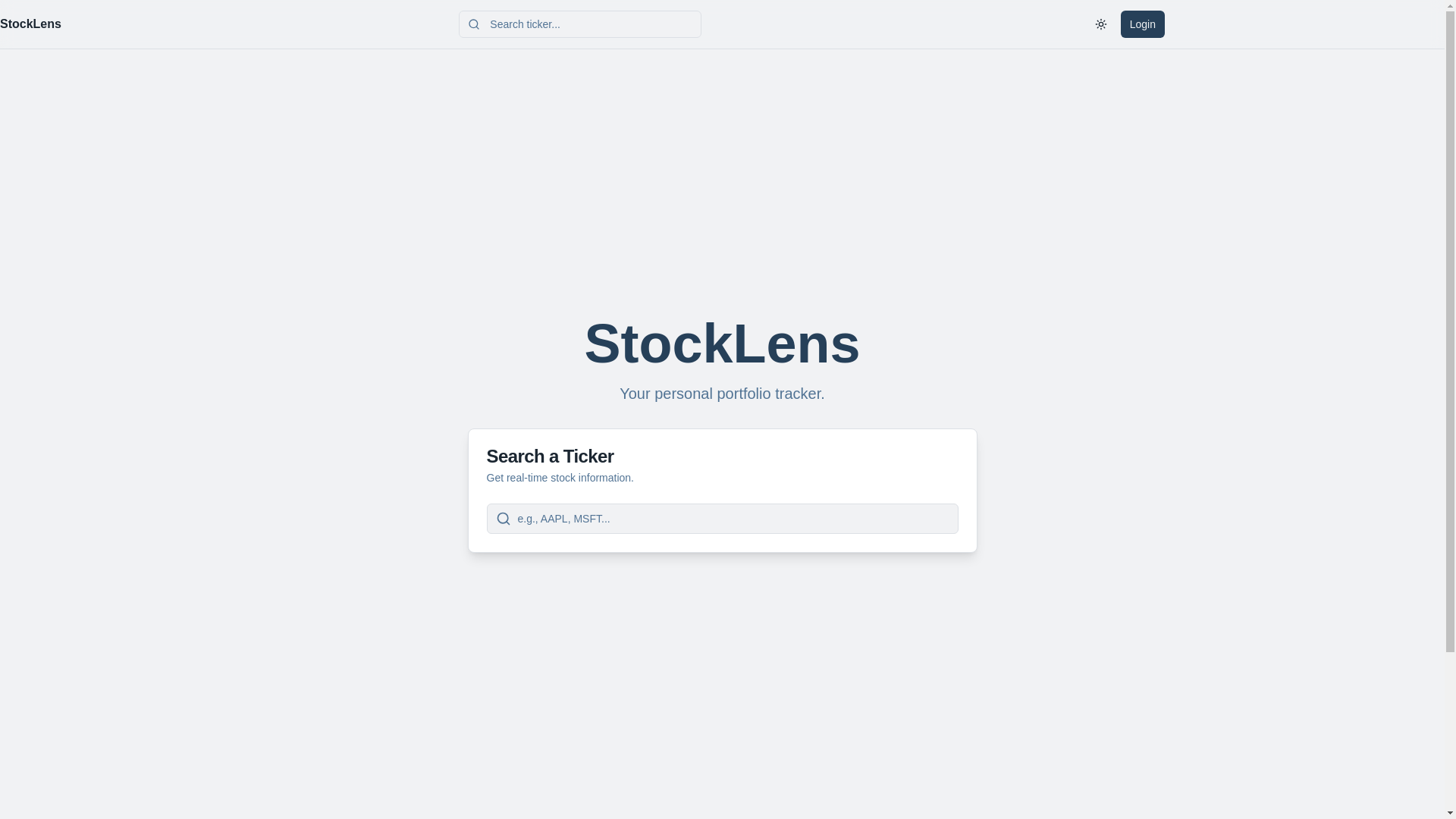 website screenshot of https://stocklens.live/