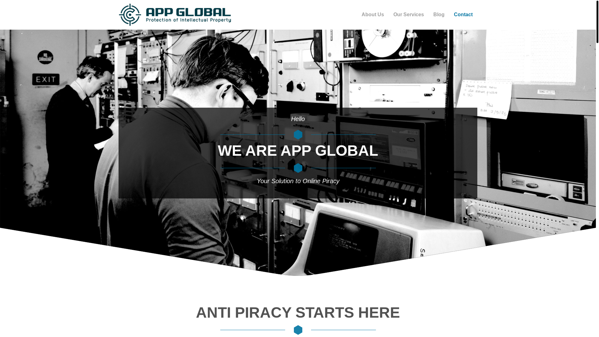 website screenshot of https://antipiracyprotection.it/