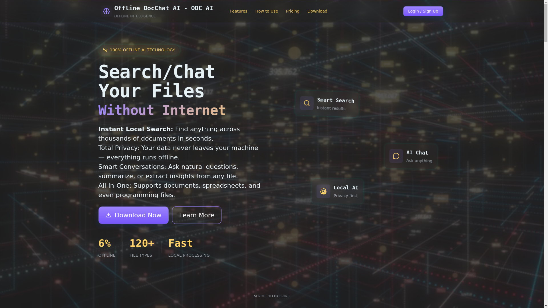 website screenshot of https://localaisearchwithworker.pages.dev/