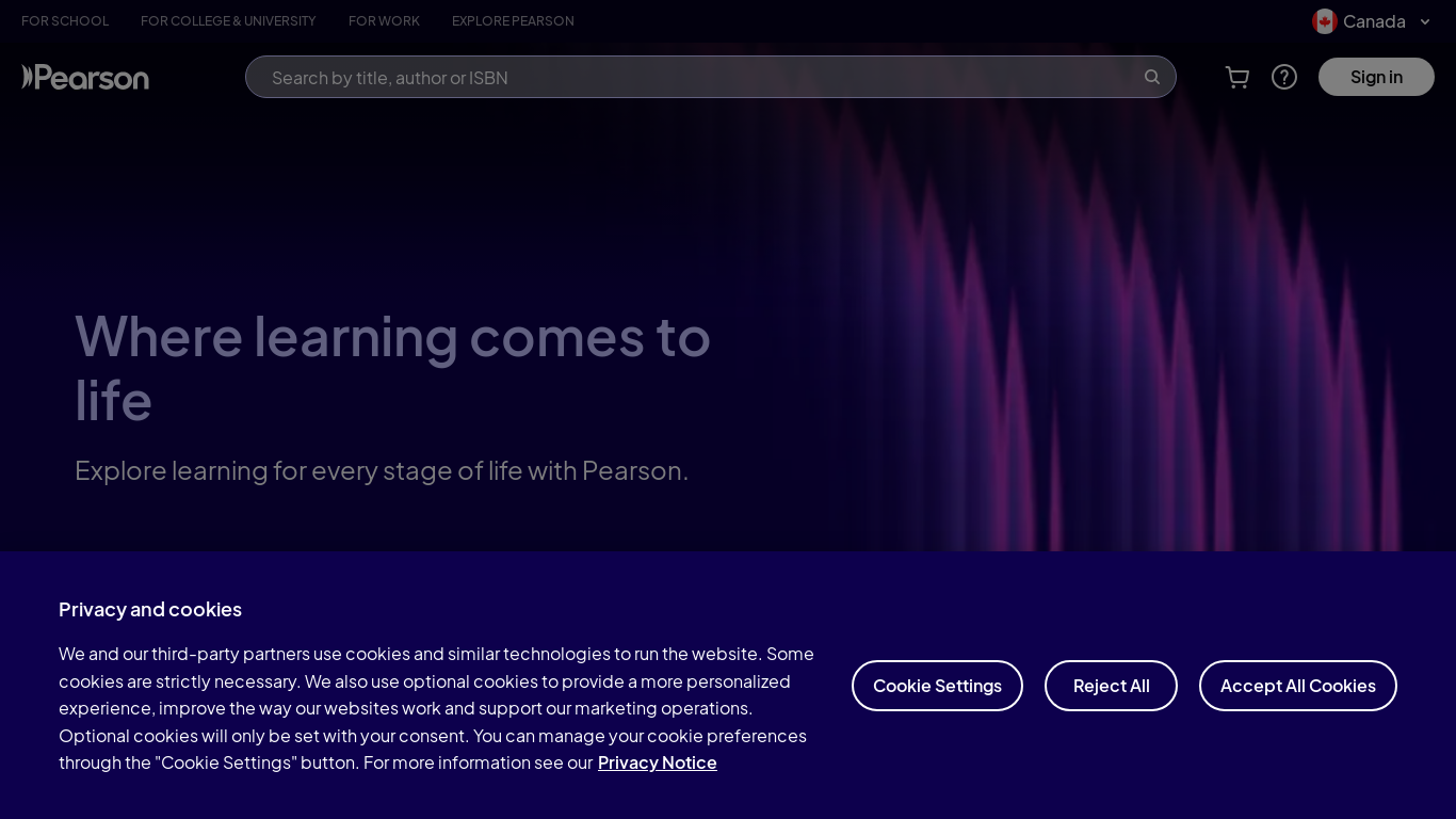 website screenshot of https://pearsoncanadaschool.com/