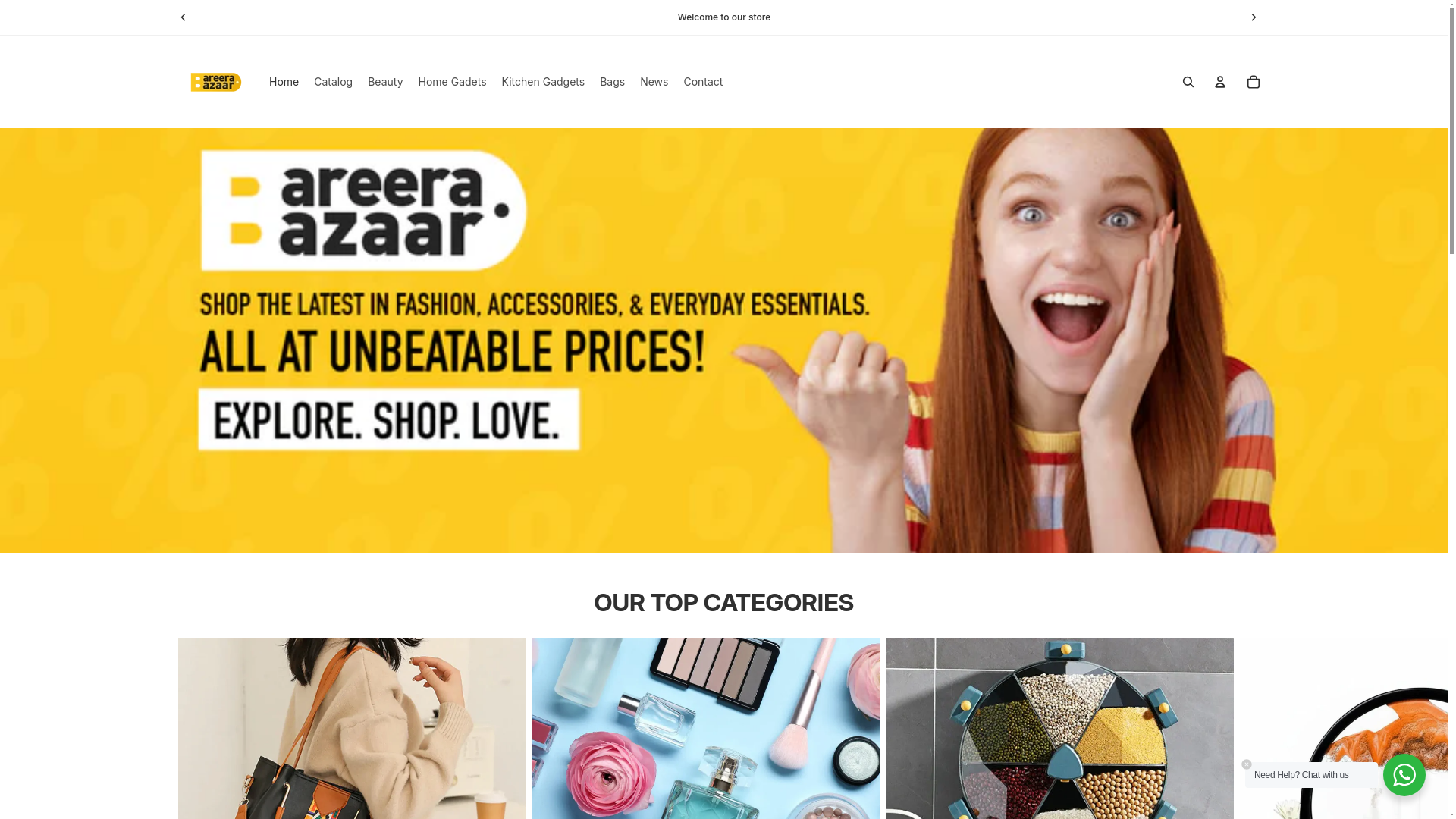 website screenshot of https://bareerabazaar.com/