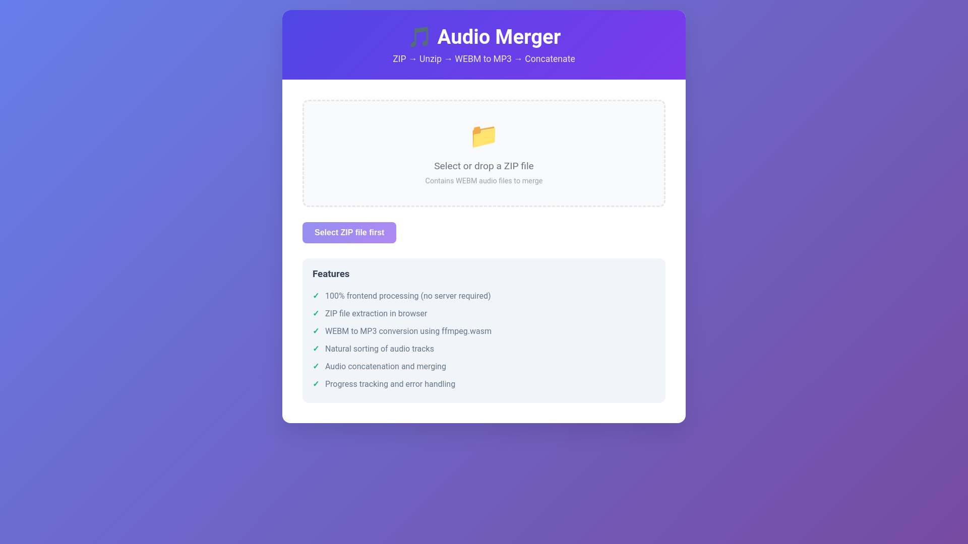 website screenshot of https://audio-extractor.pages.dev/
