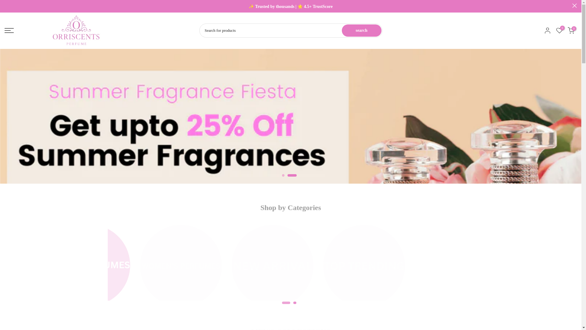 website screenshot of https://orriscentsperfumes.store/