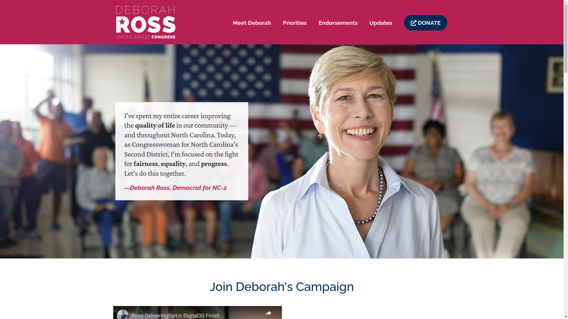 website screenshot of https://deborah4nc.com/