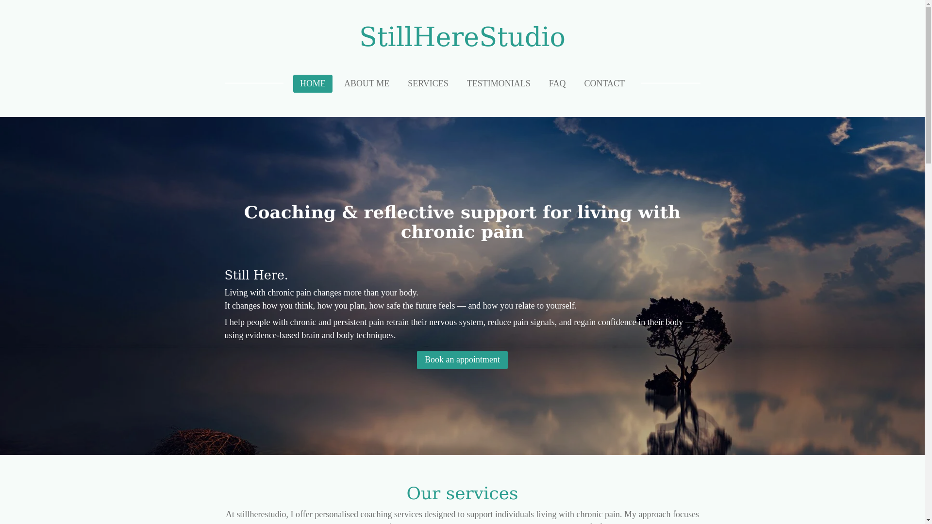 website screenshot of https://stillherestudio.co.uk/