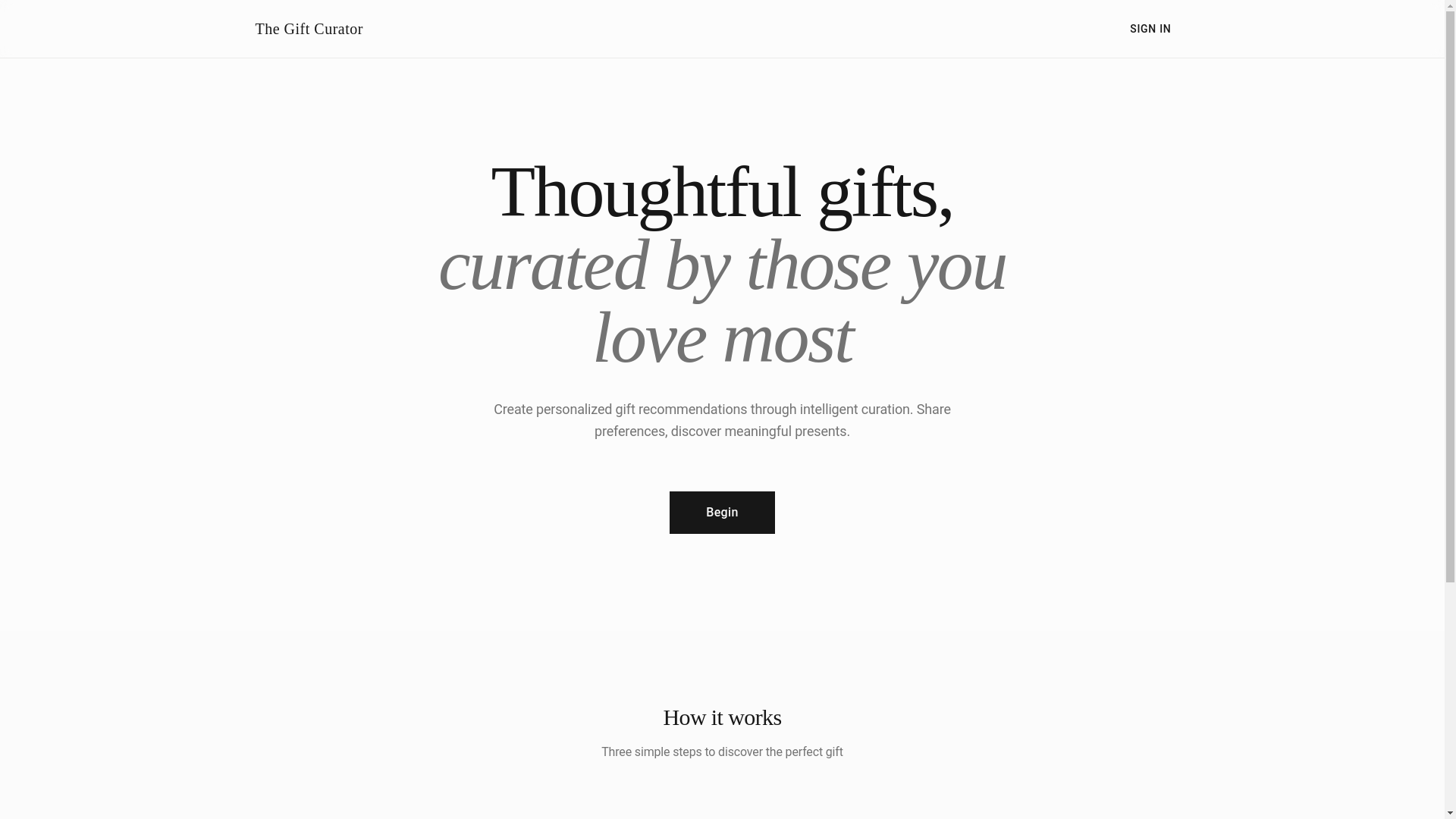 website screenshot of https://gift-ai-engine-preview.com/
