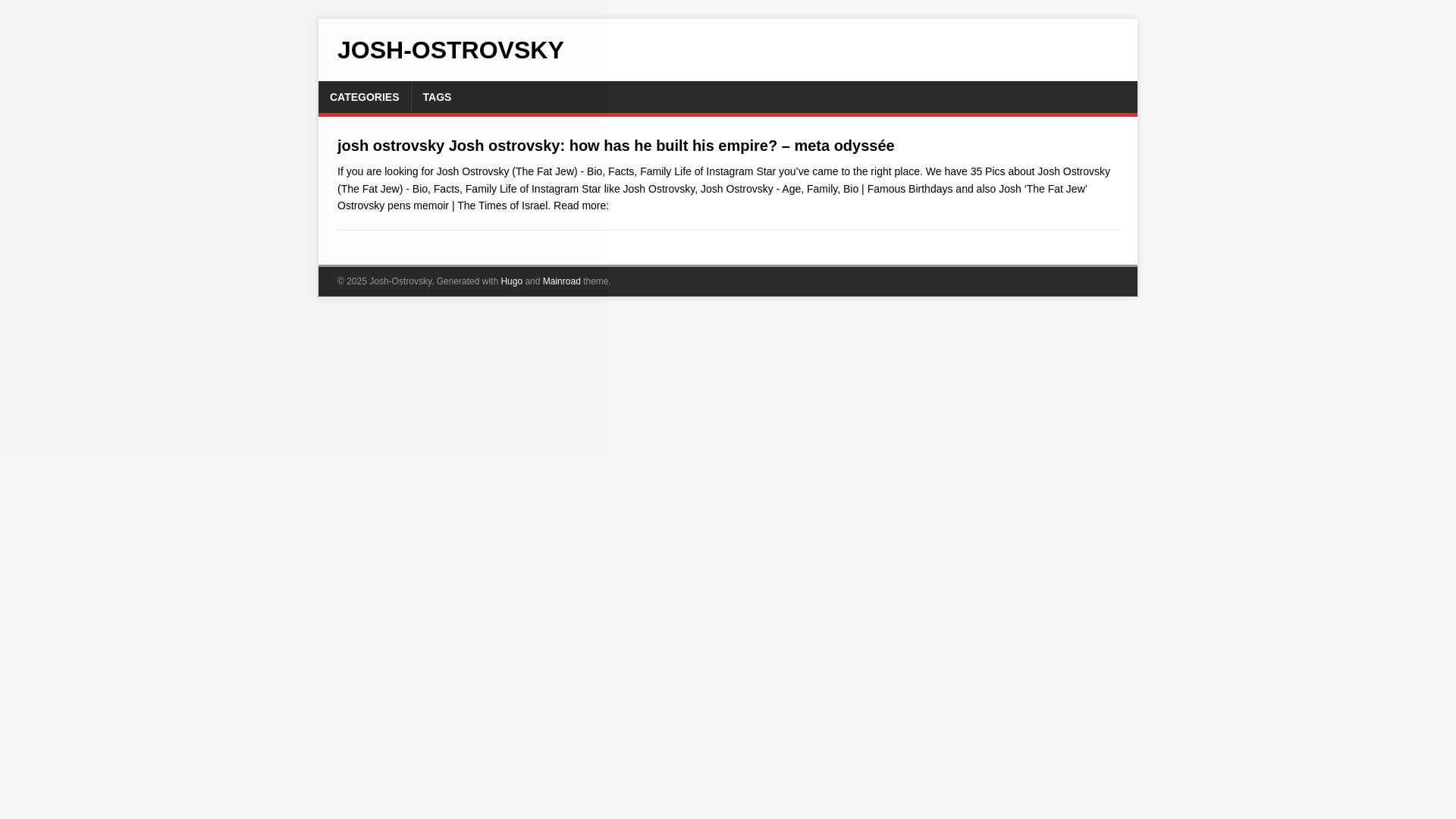 website screenshot of https://josh-ostrovsky.pages.dev/
