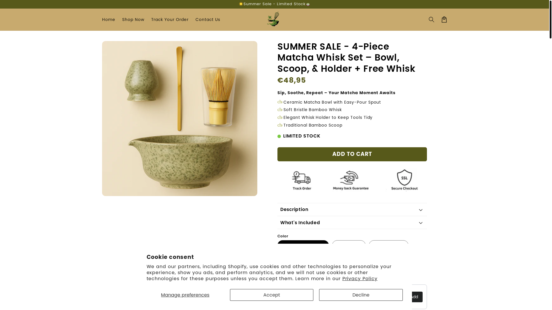 website screenshot of https://ceramicmatcha.com/