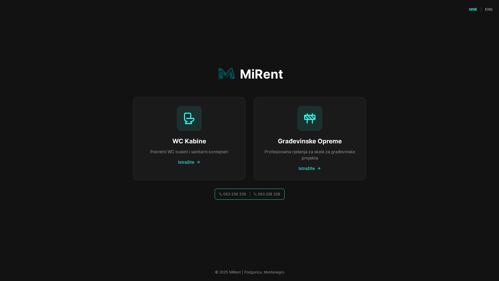 website screenshot of https://mirent.me/