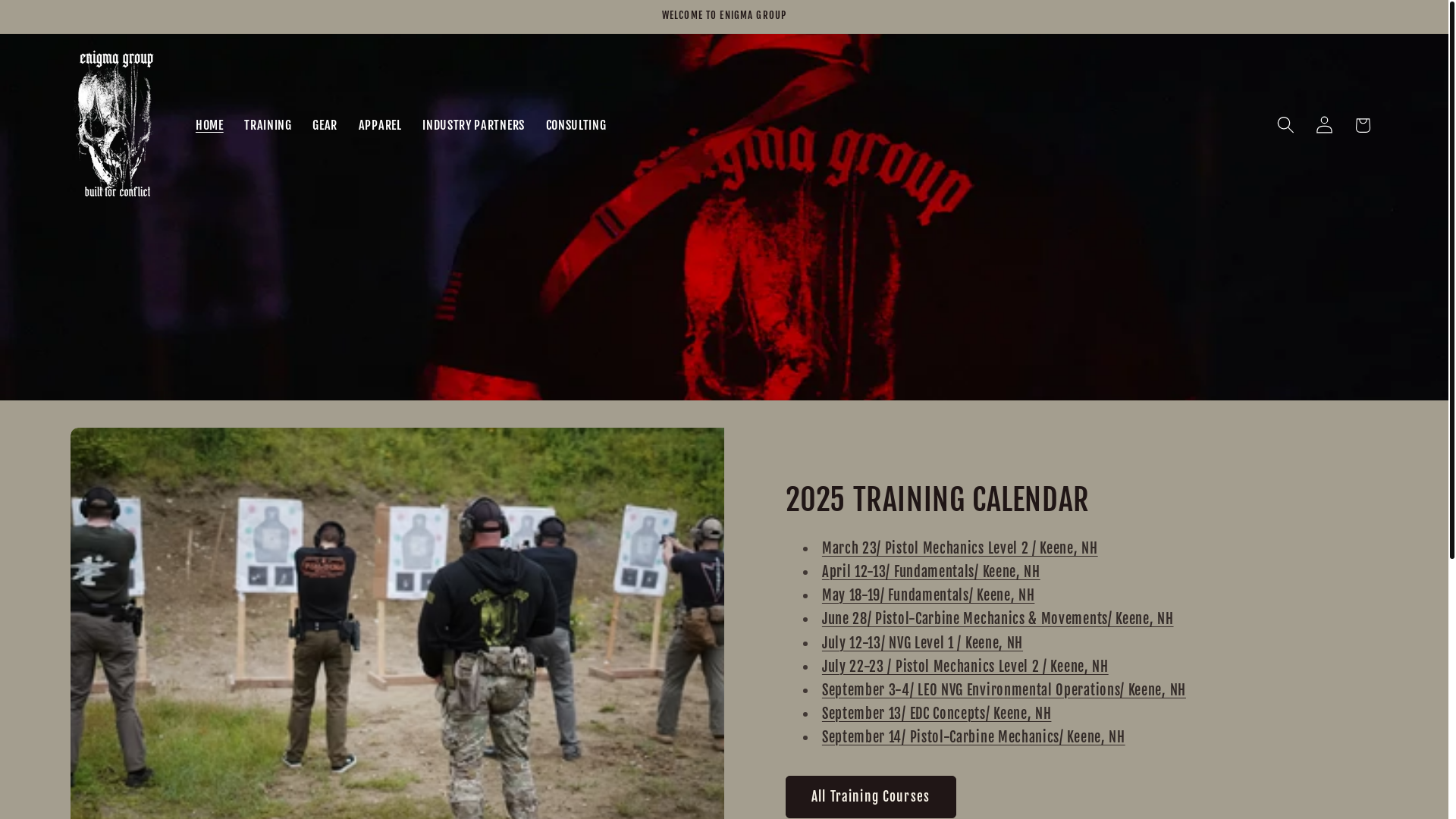 website screenshot of https://enigmatraininggroup.com/