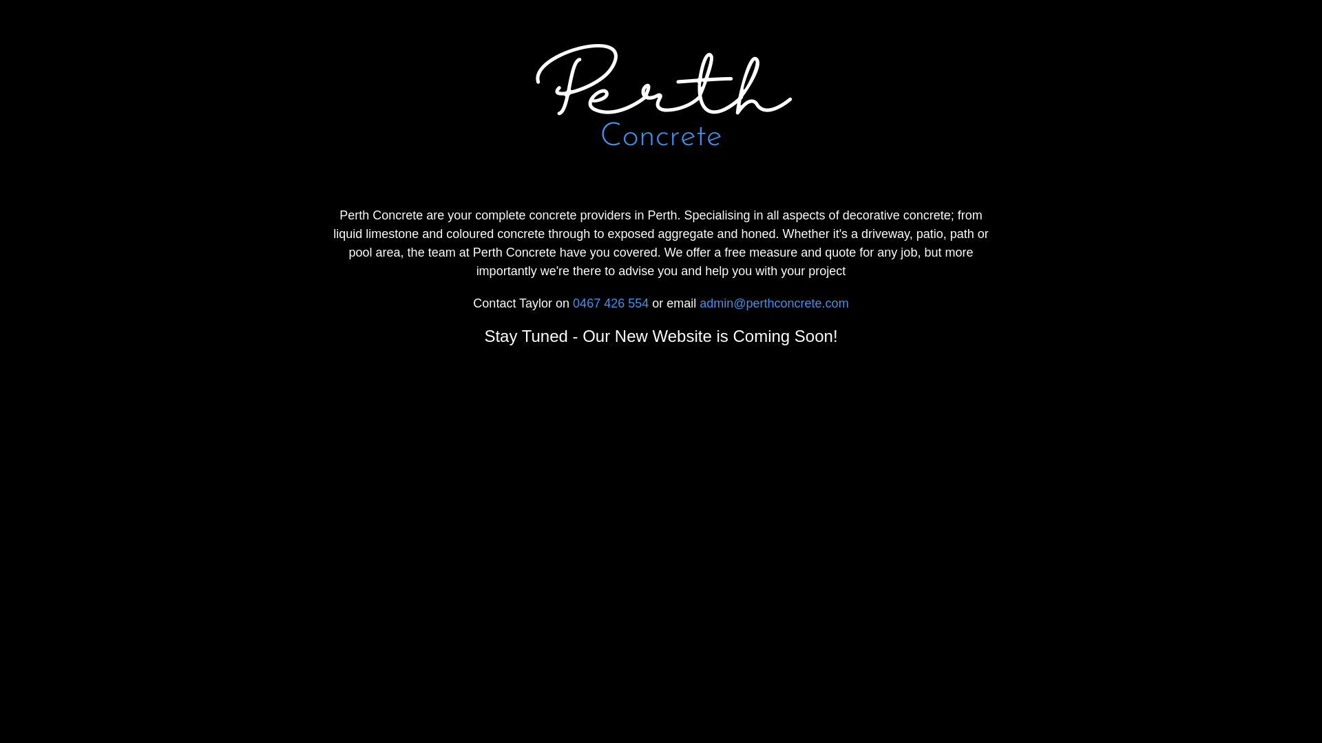 website screenshot of https://perthconcrete.store/