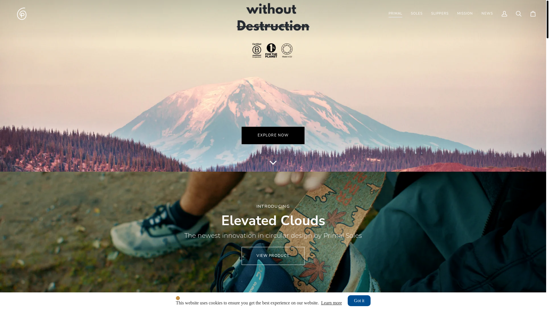 website screenshot of https://primalflops.com/