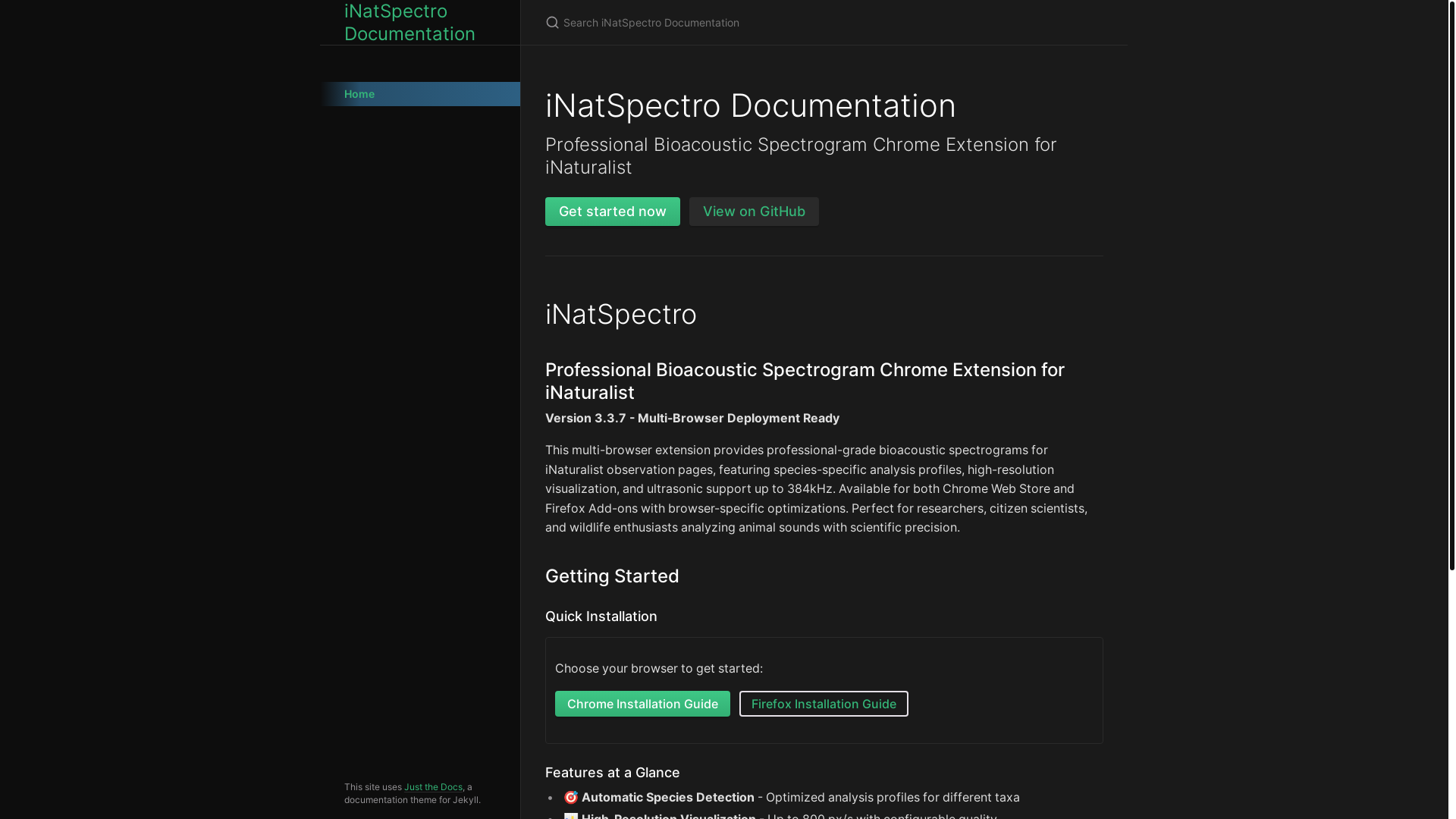 website screenshot of https://inatspectro.org/