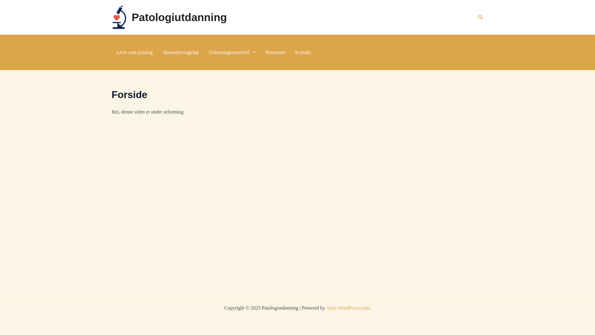 website screenshot of https://patologiutdanning.no/