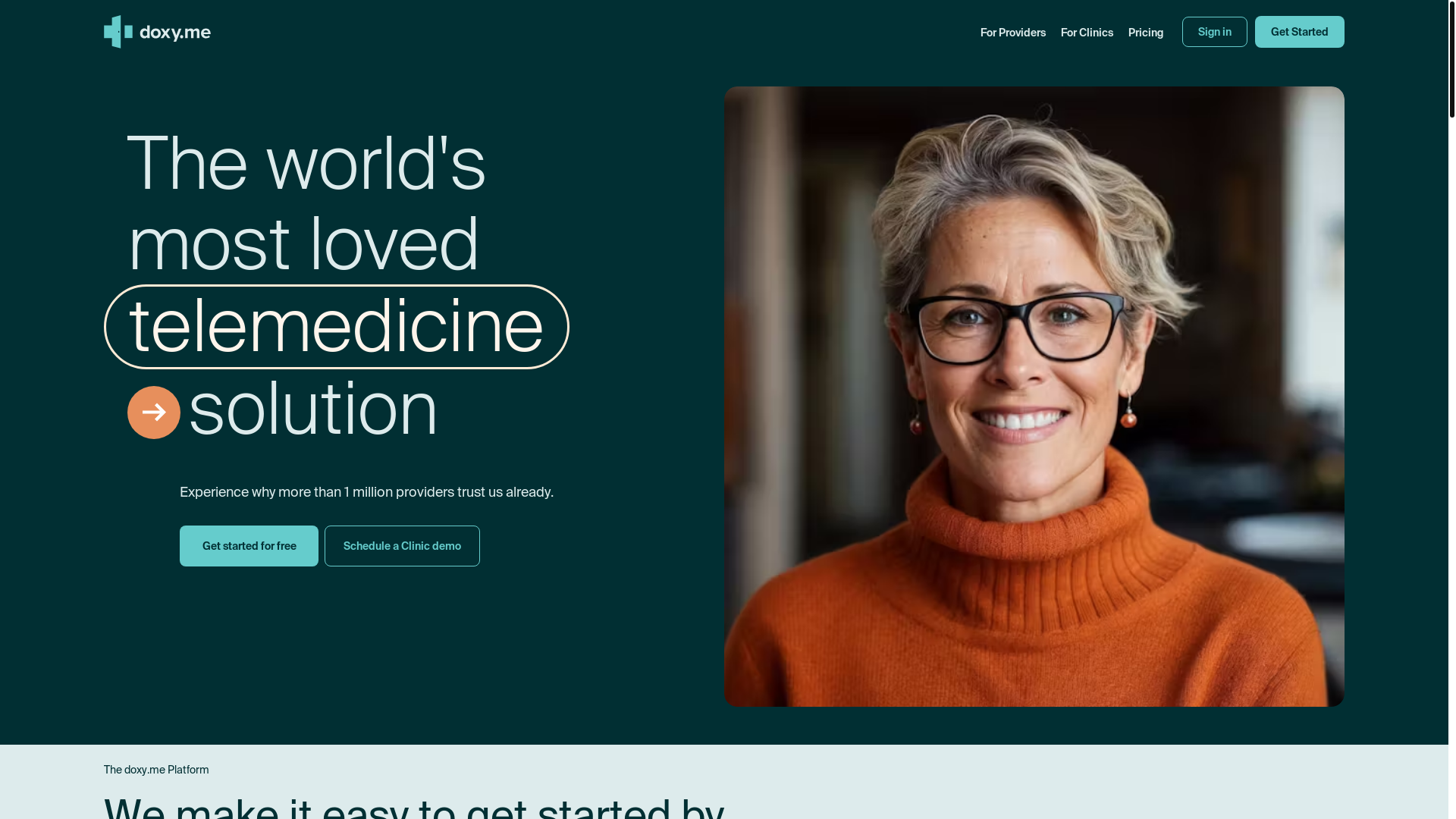 website screenshot of https://doxy.me/