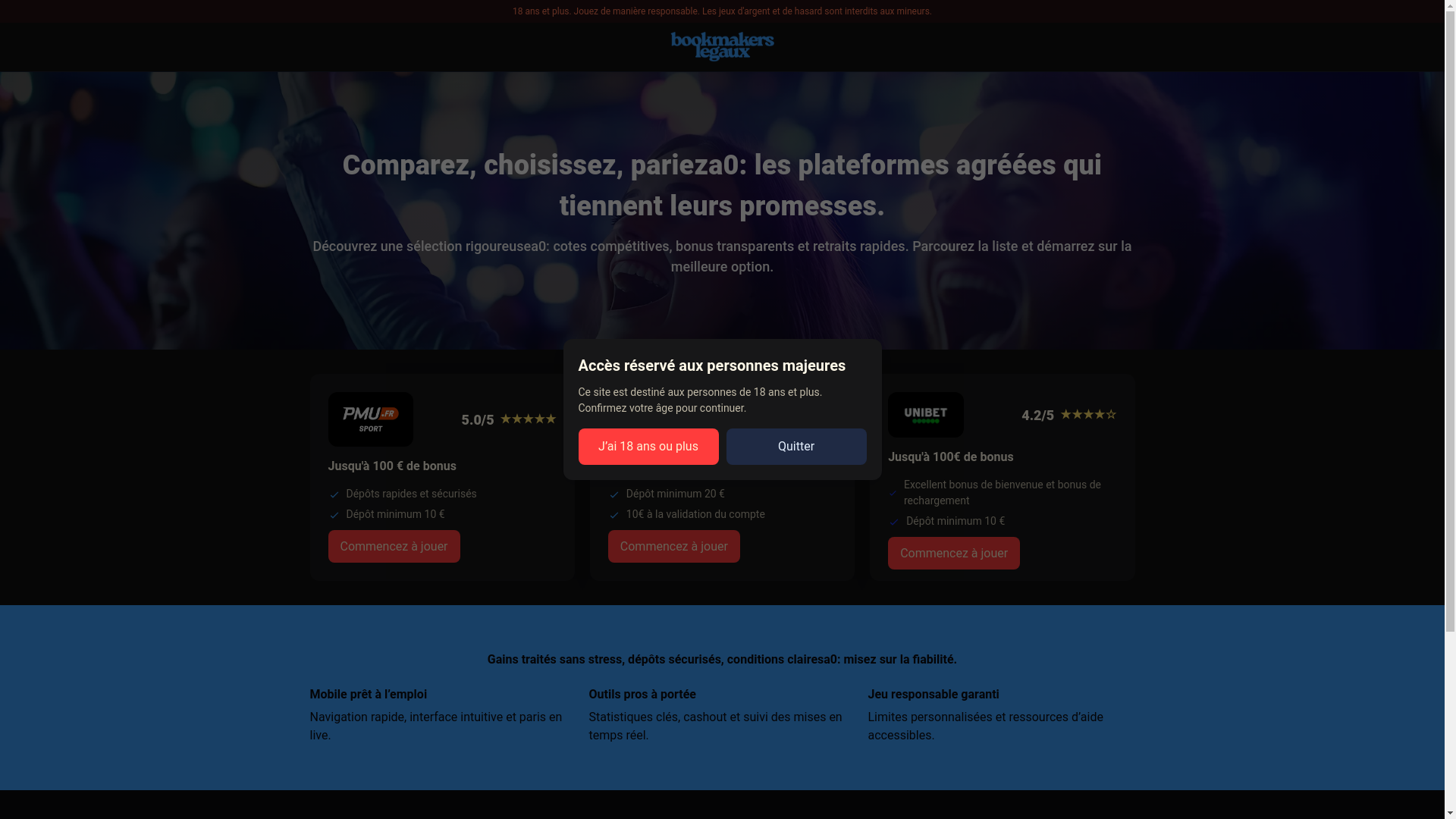 website screenshot of https://bookmakerslegaux.com/