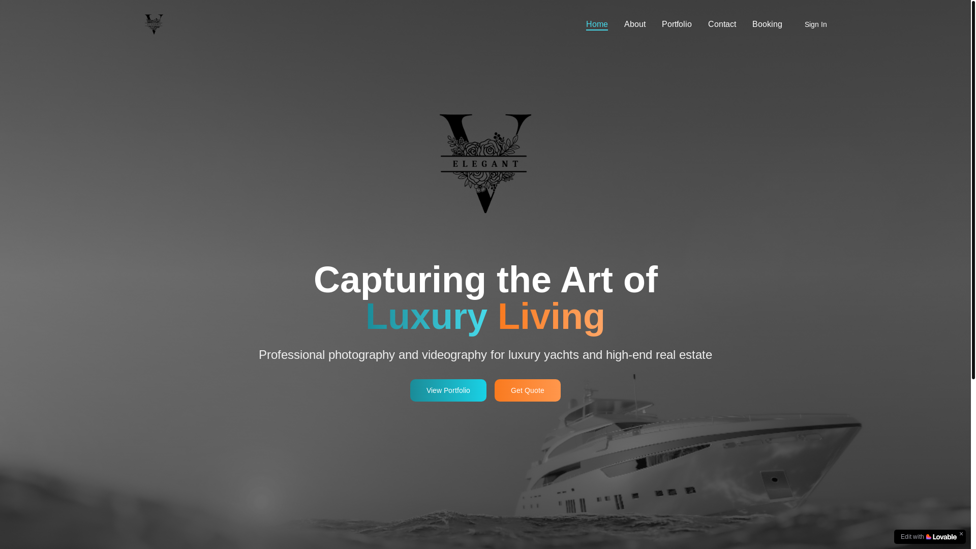 website screenshot of https://elegantvisual.art/