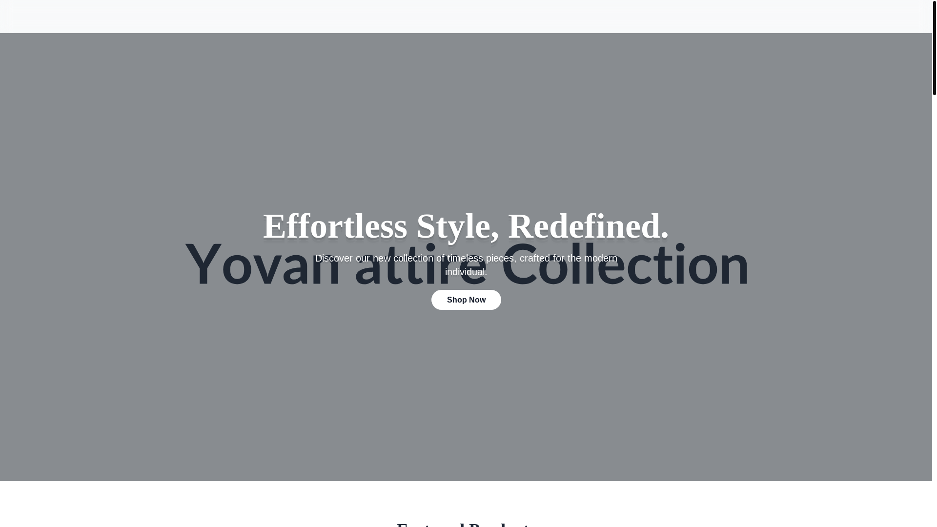 website screenshot of https://yovanattire.in/