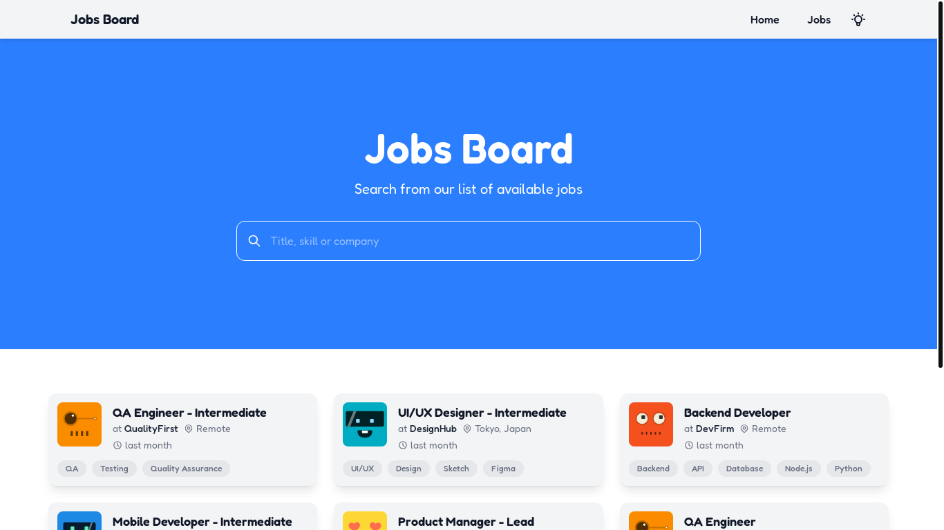 website screenshot of https://jobs-board-demo.pages.dev/