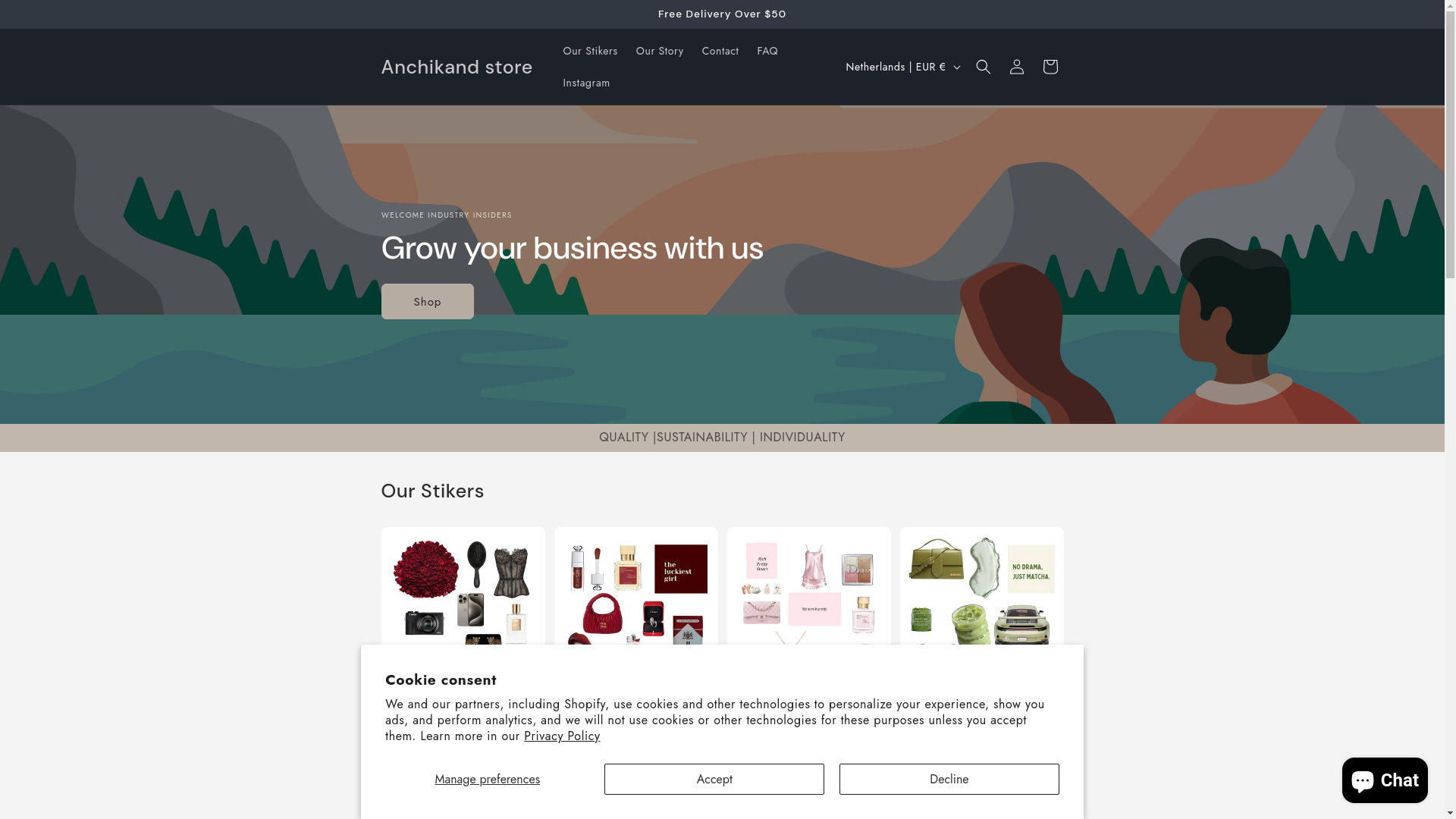 website screenshot of https://anchikandstore.com/