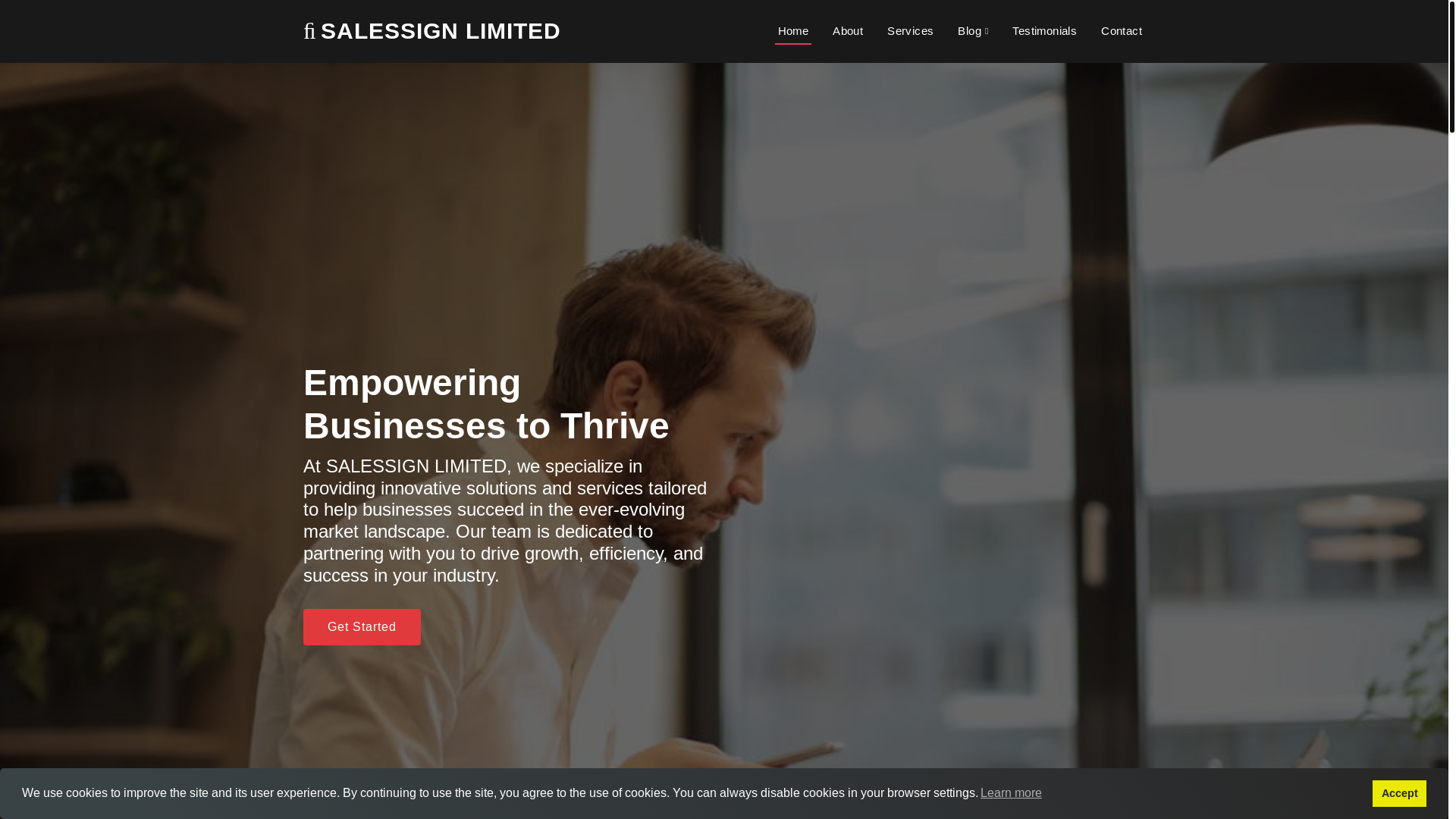 website screenshot of https://salessignlimited.uk/
