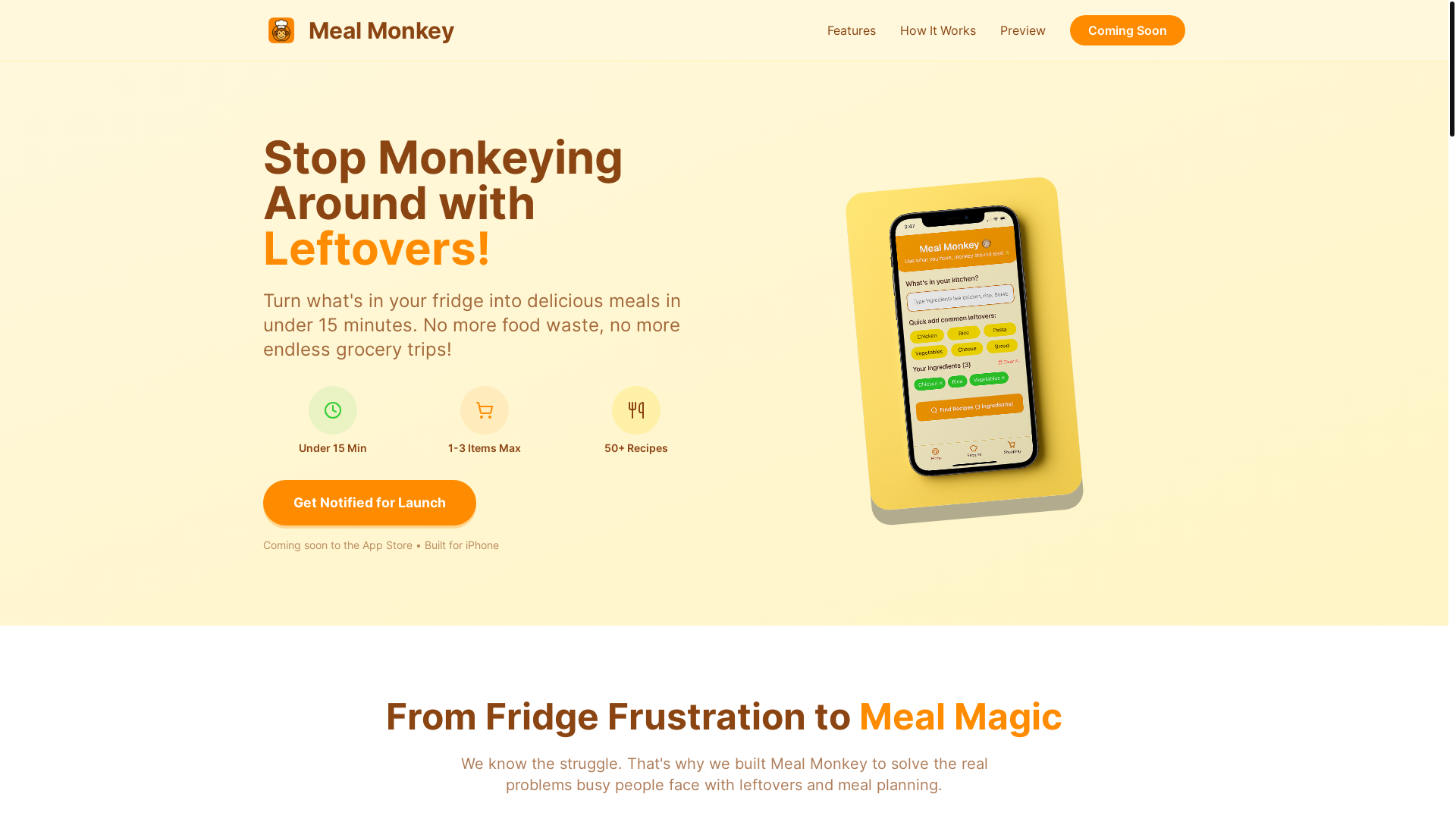 website screenshot of https://mealmonkeyapp.com/